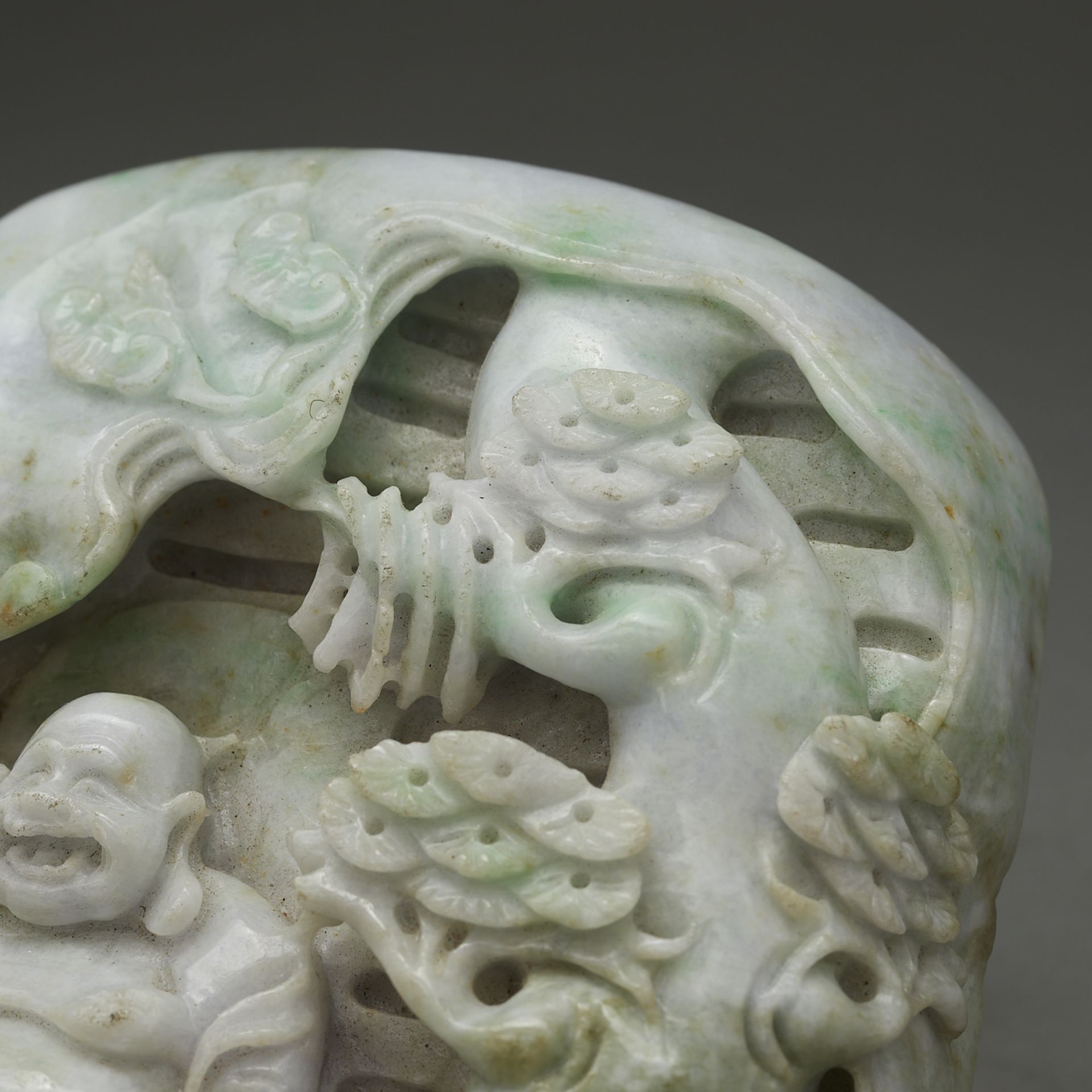 20th c. Chinese Carved Jade Buddha Figure - Bild 9 aus 12
