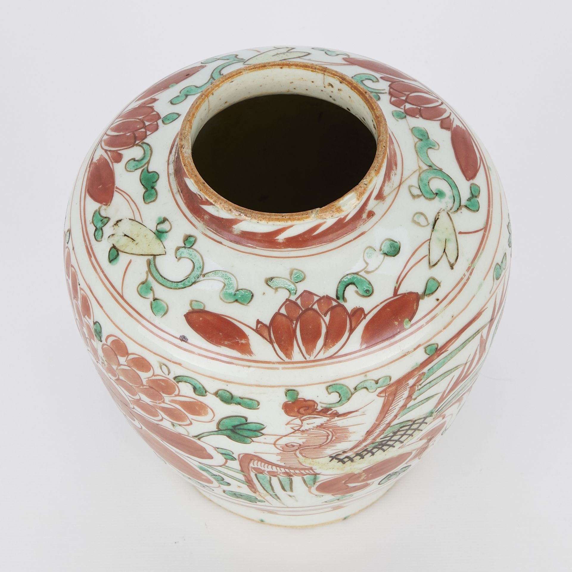 17th c. Chinese Swatow Porcelain Wucai Jar - Image 9 of 9