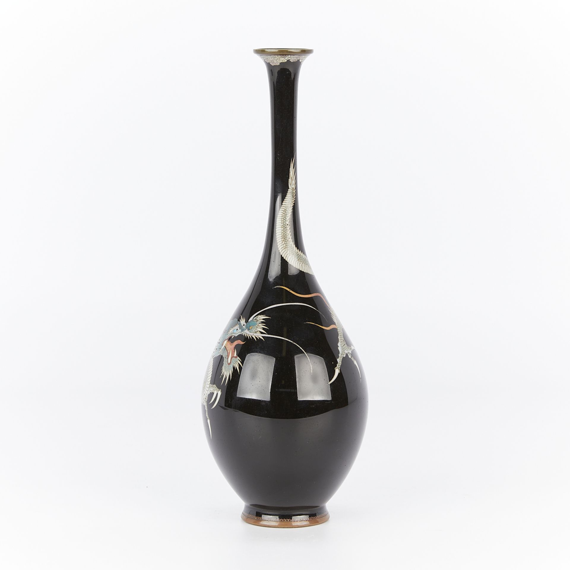 Antique Japanese Cloisonne Dragon Vase - Image 3 of 10