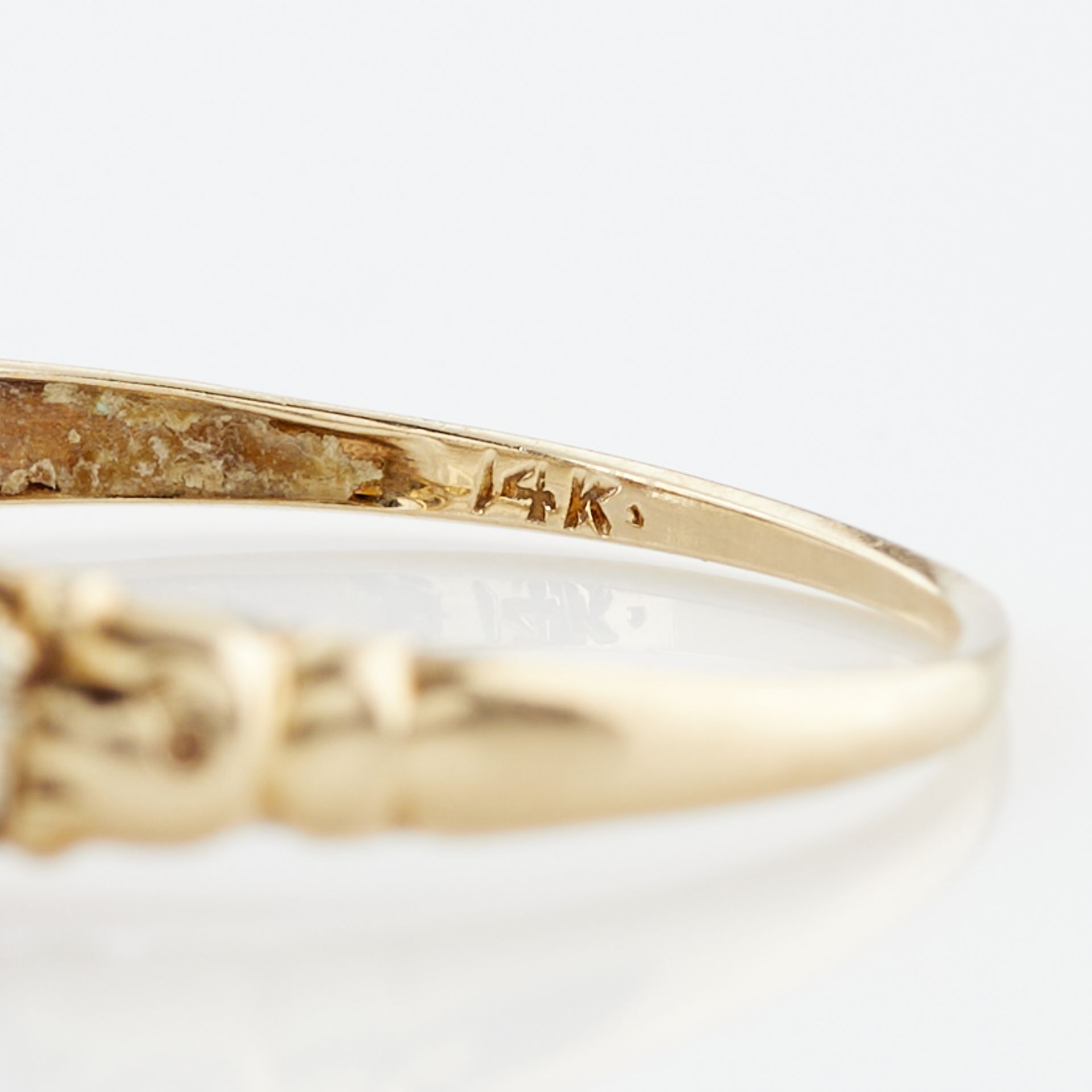 2 14k Gold Art Deco Filigree & Diamond Rings - Image 14 of 14