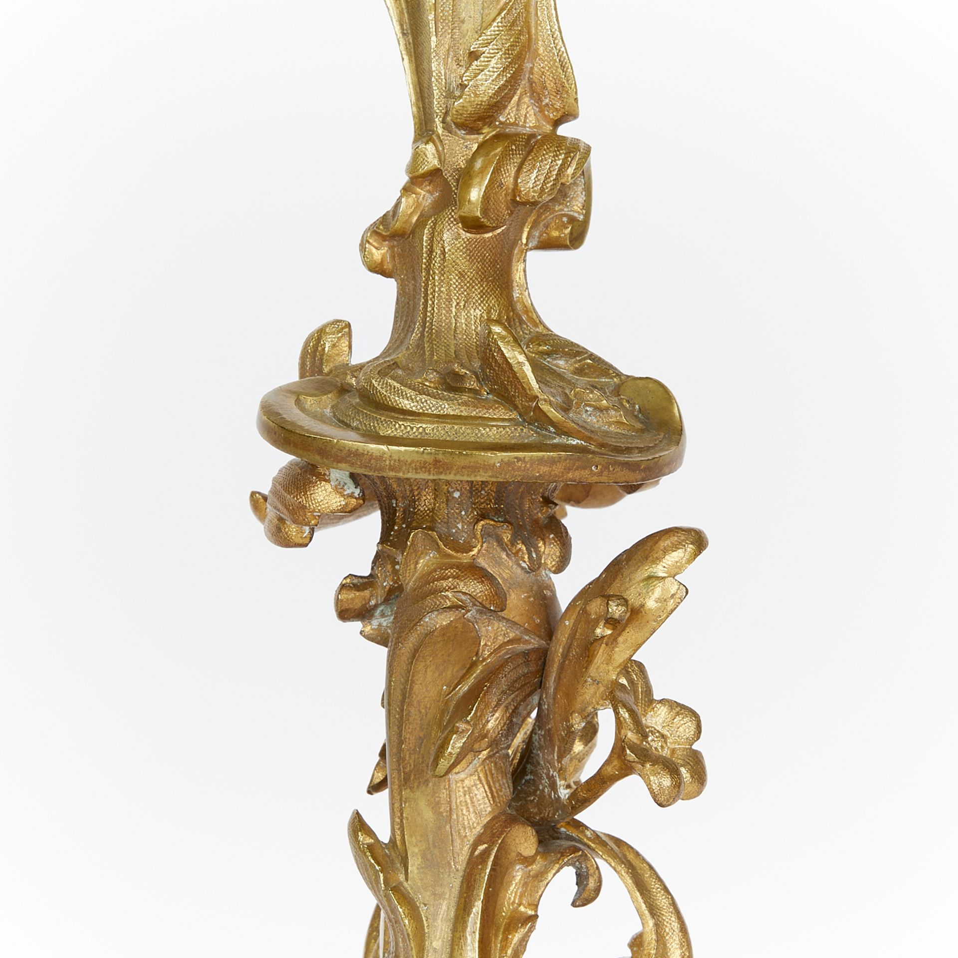 Pr of Large Gilt Bronze Baroque Revival Candelabra - Bild 11 aus 14