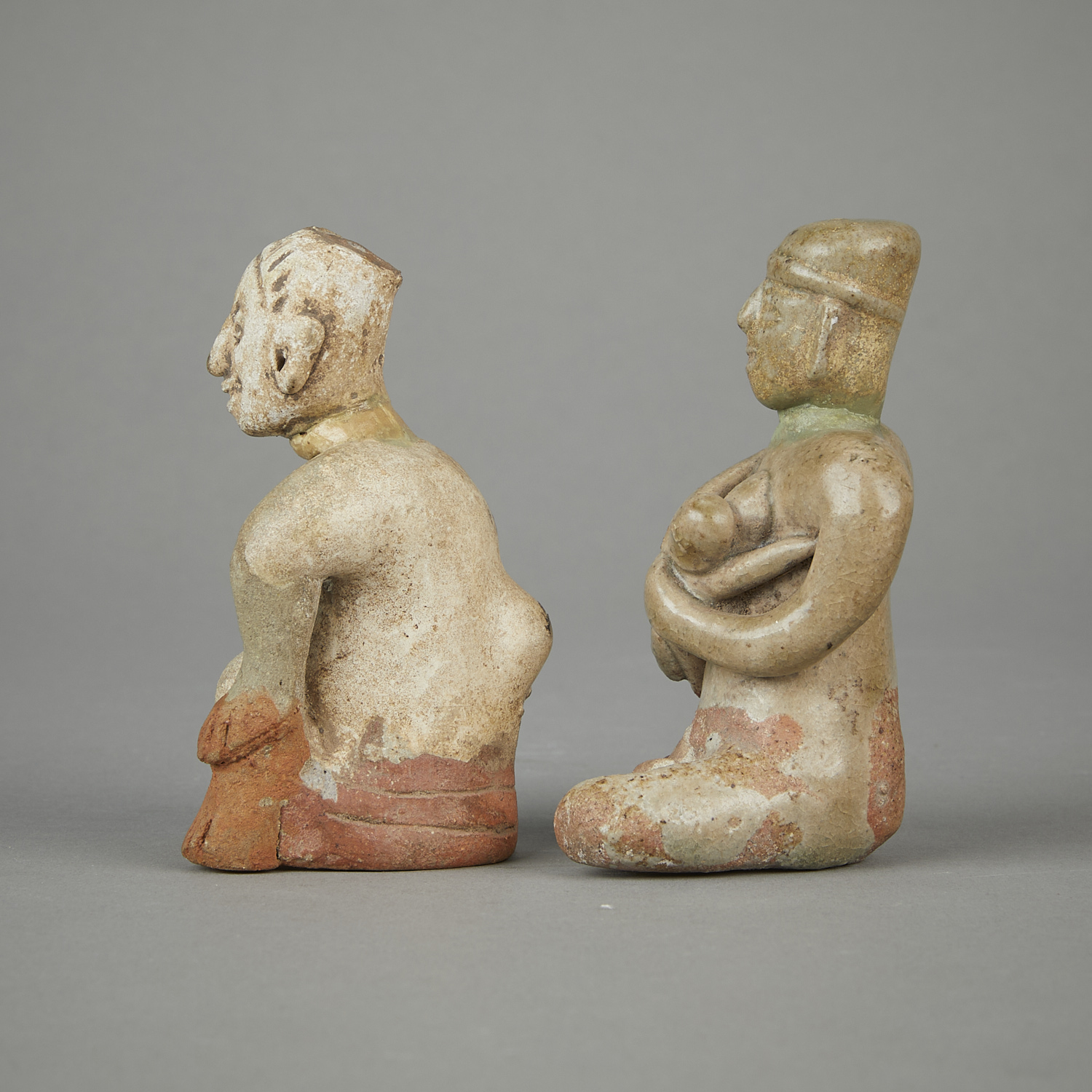 2 15th c. Thai Tukatha Stoneware Figurines - Image 6 of 13