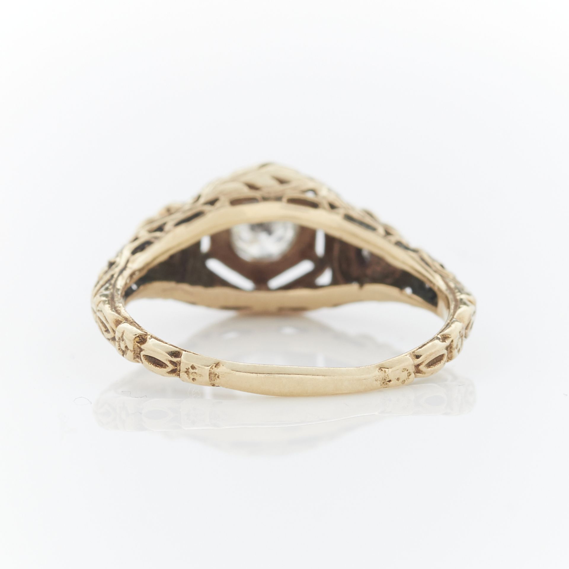 14k Yellow Gold Diamond Filigree Ring - Image 7 of 11