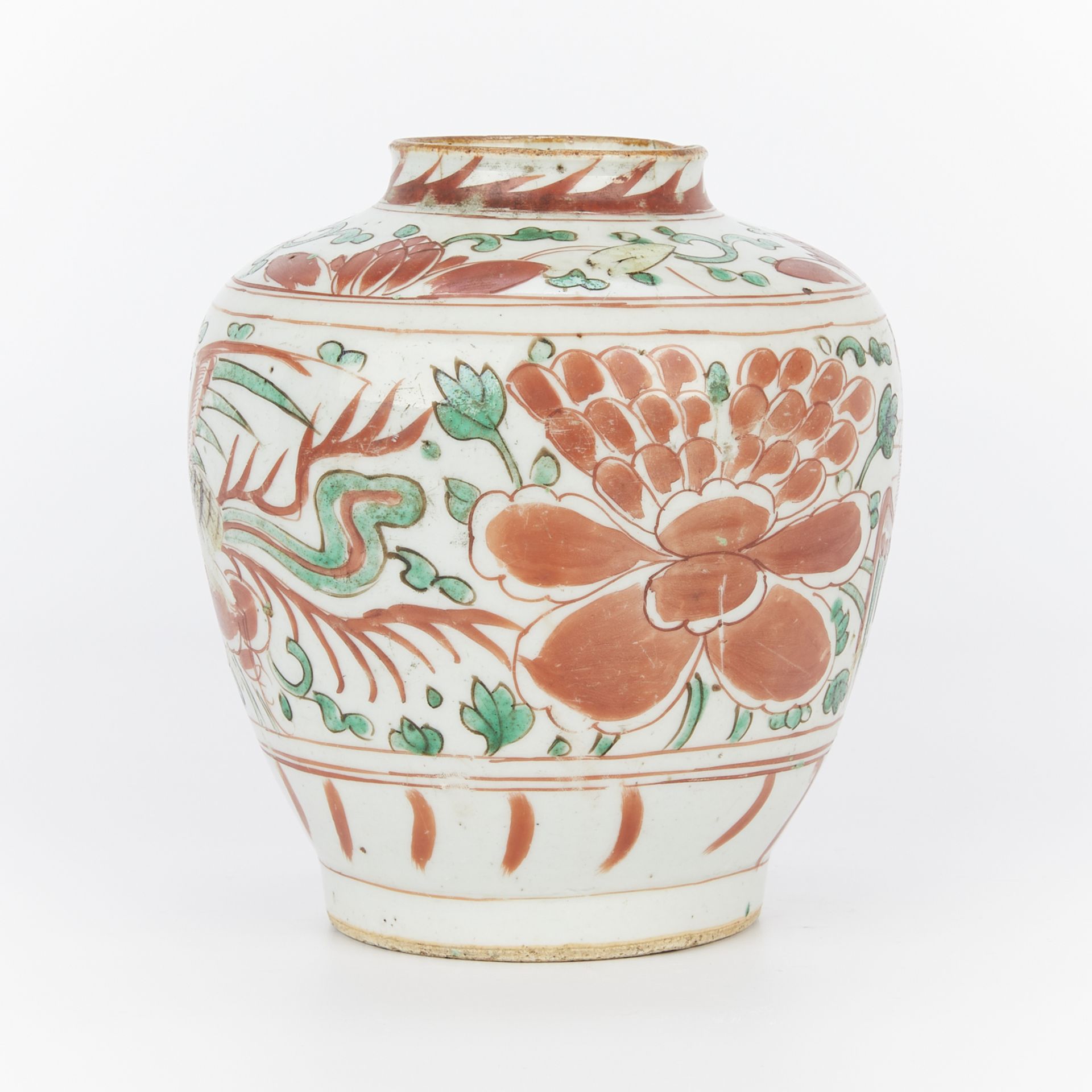 17th c. Chinese Swatow Porcelain Wucai Jar - Image 4 of 9