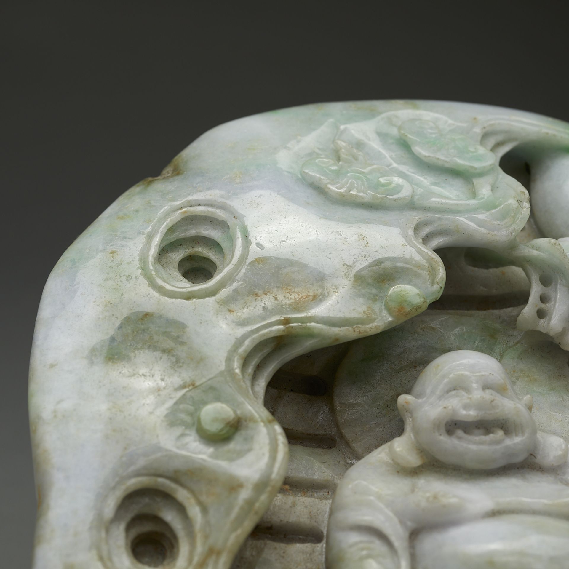 20th c. Chinese Carved Jade Buddha Figure - Bild 10 aus 12