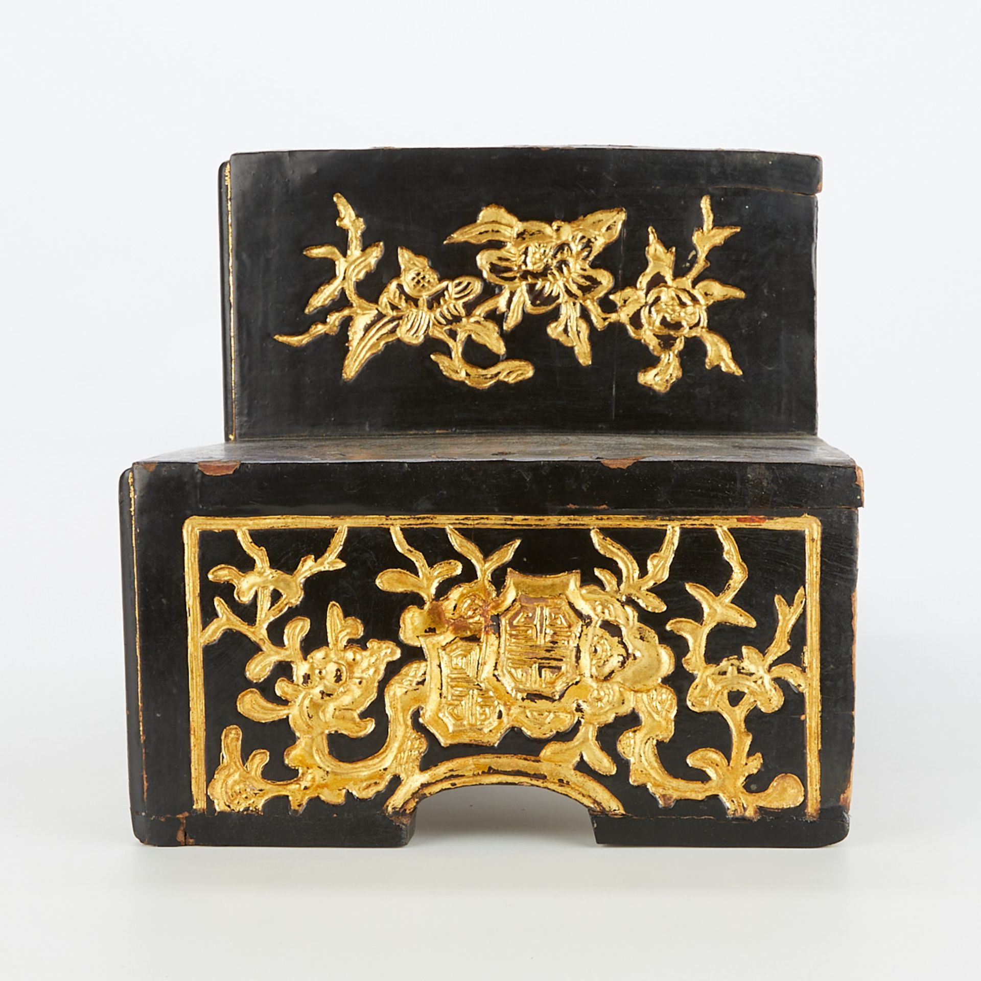 19th c. Chinese 3-Tier Carved Wooden Stand - Image 6 of 11