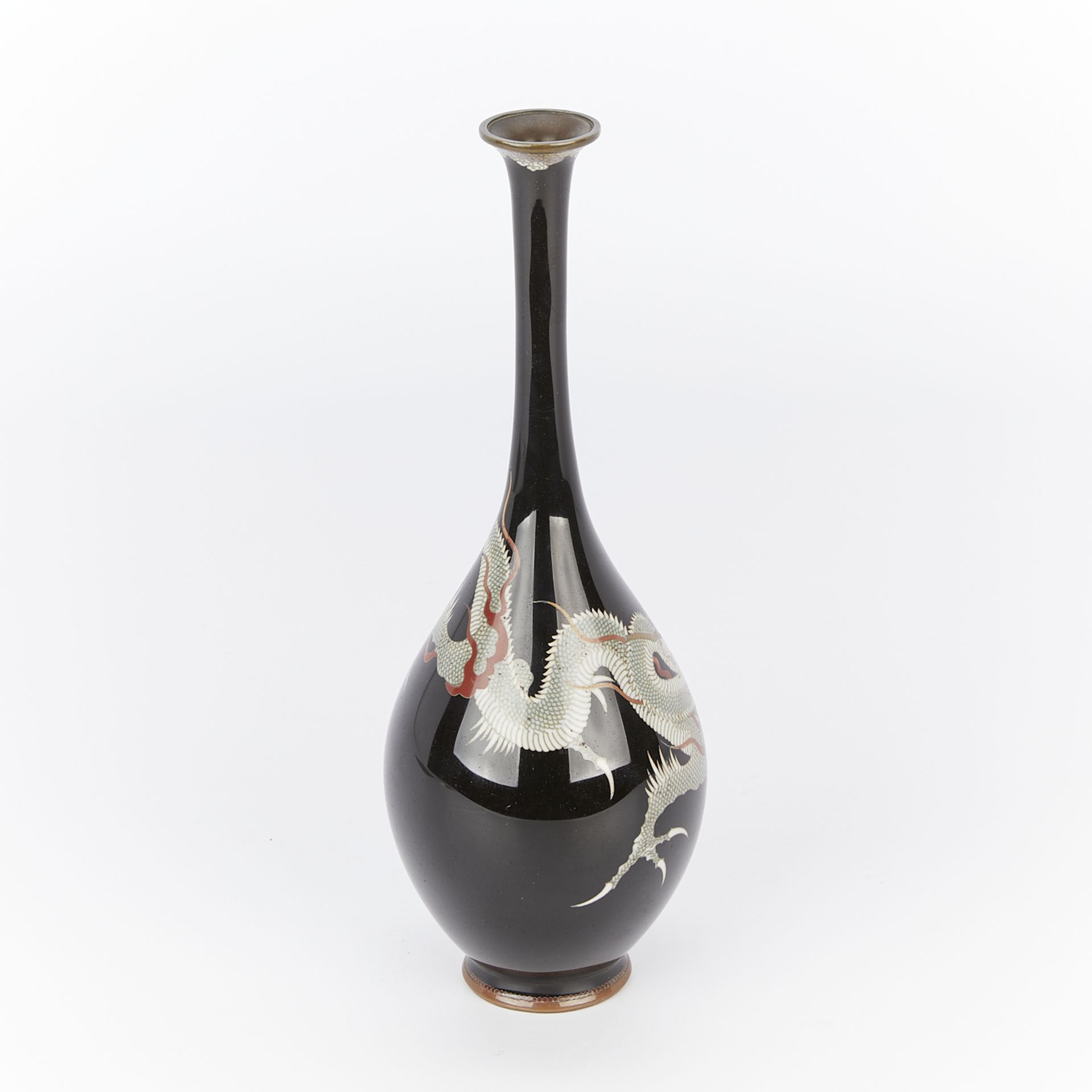 Antique Japanese Cloisonne Dragon Vase - Image 6 of 10