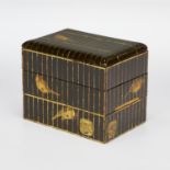 Japanese Lacquerware Bento Box with Finches