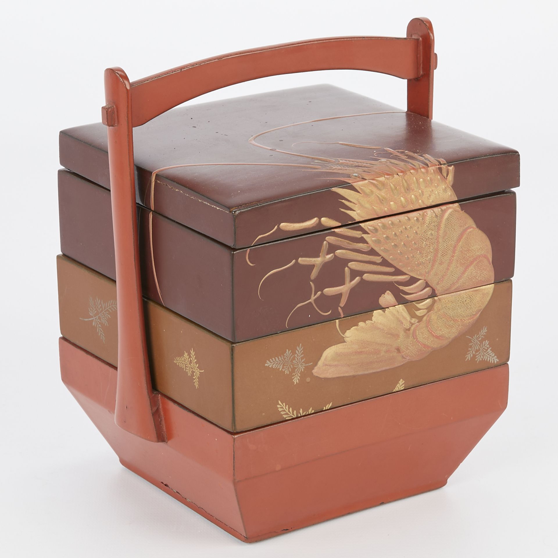 2 Japanese Lacquerware Boxes w/ Crustaceans - Image 13 of 17