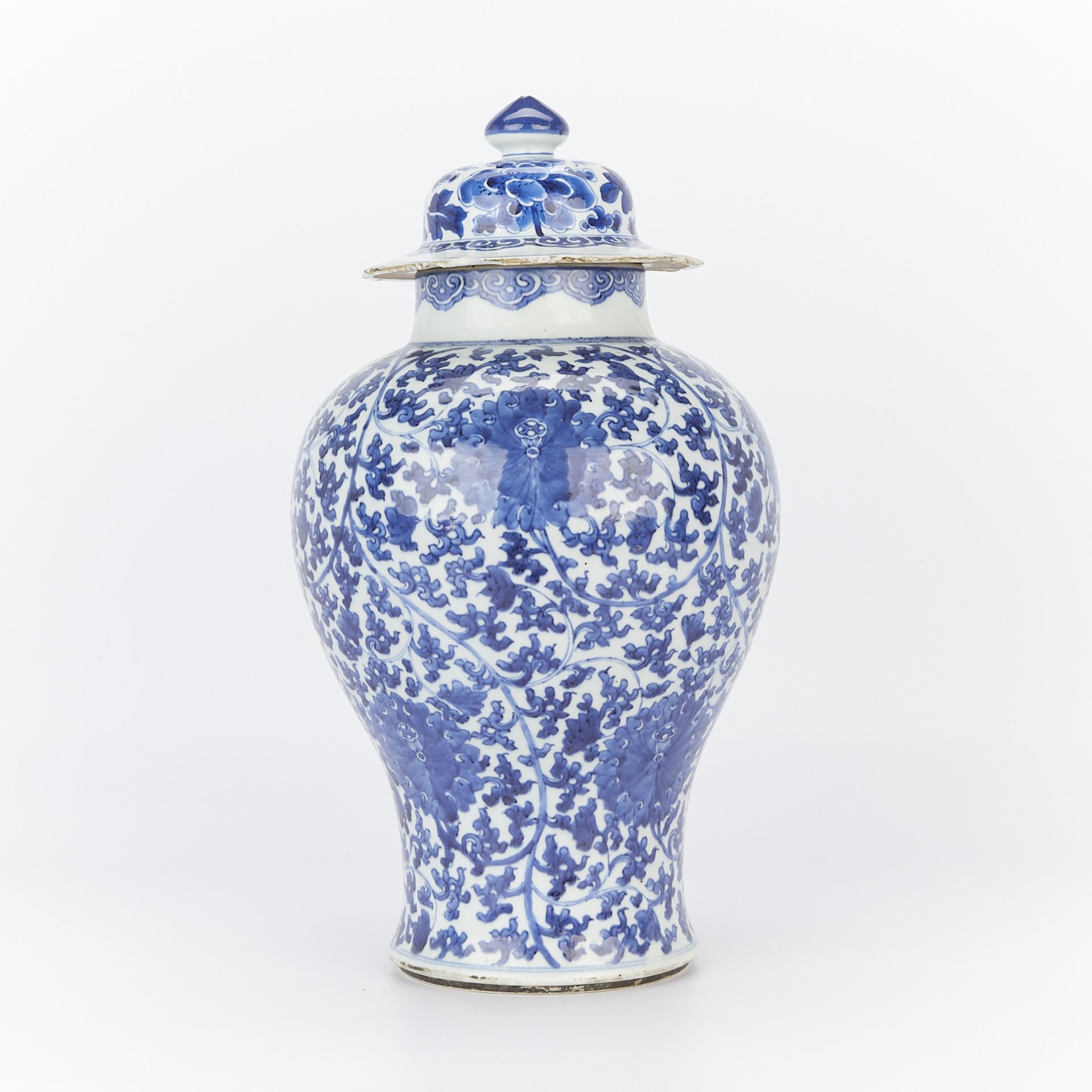 19th c. Chinese B&W Porcelain Baluster Vase - Bild 3 aus 15