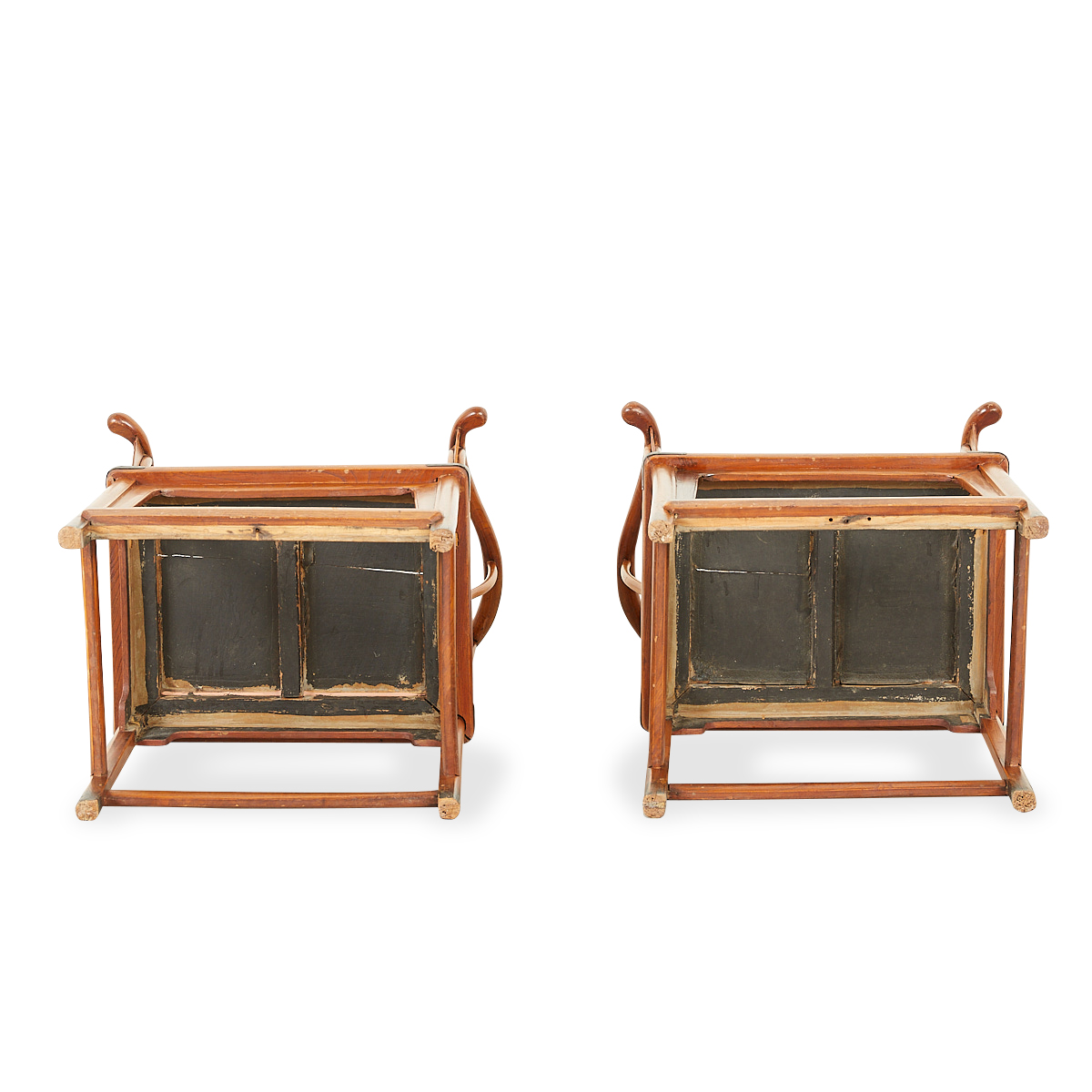Pair of Chinese Elm Wood Horseshoe Back Armchairs - Image 9 of 14