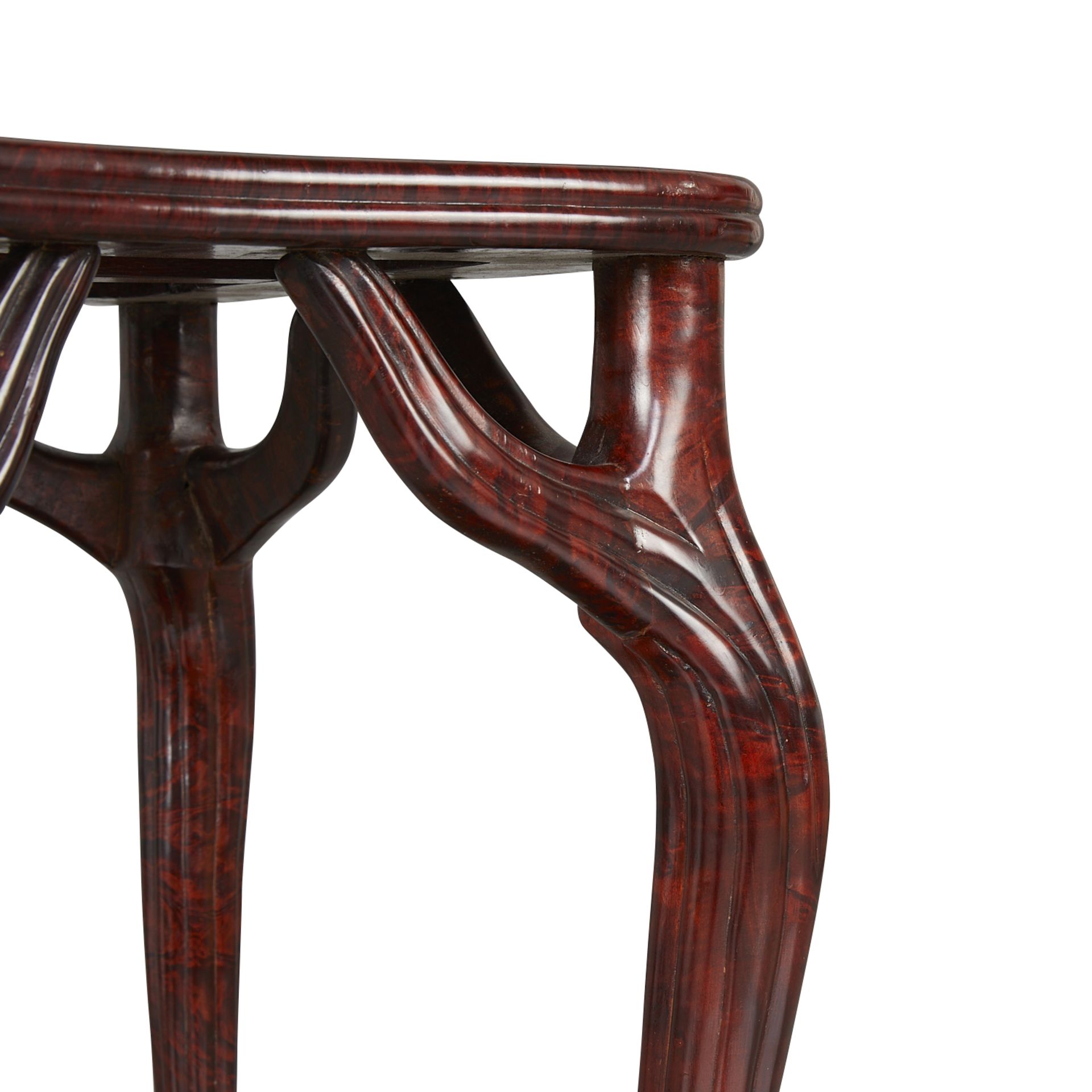 Set 3 Chinese Burl Chairs & Table w/ Faux Antler - Bild 28 aus 28