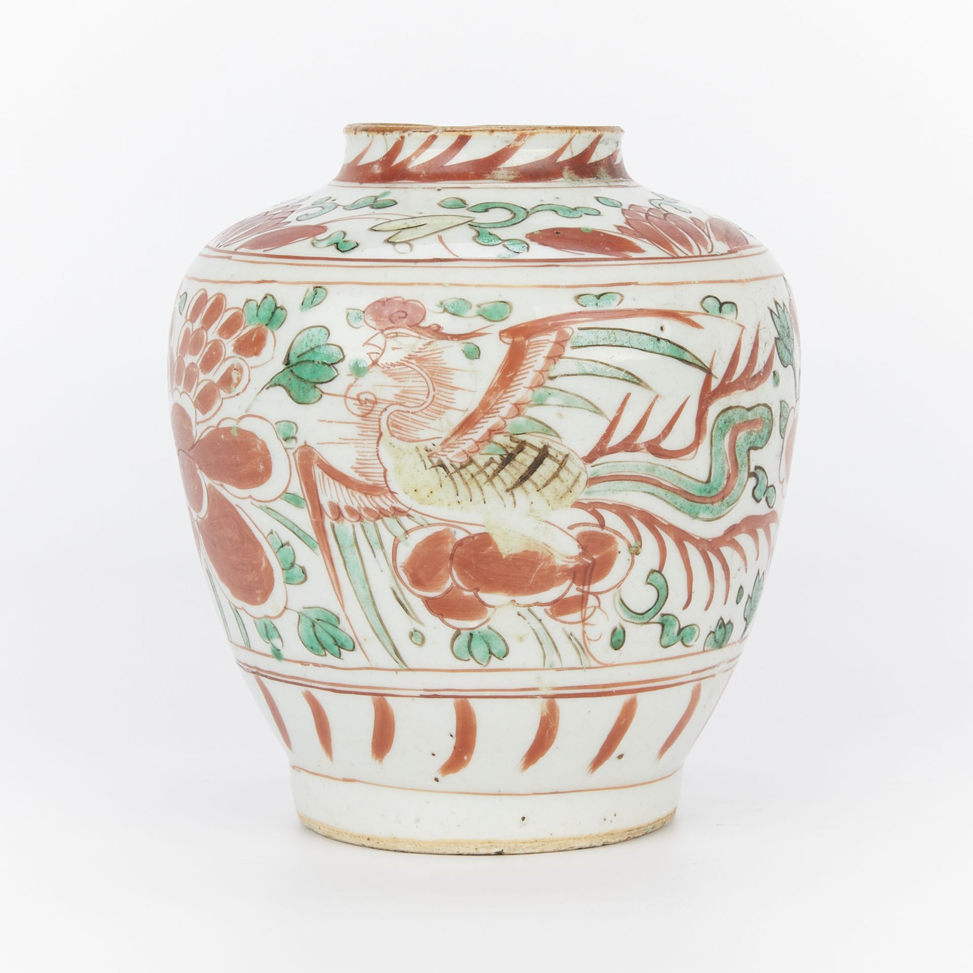 17th c. Chinese Swatow Porcelain Wucai Jar - Image 3 of 9