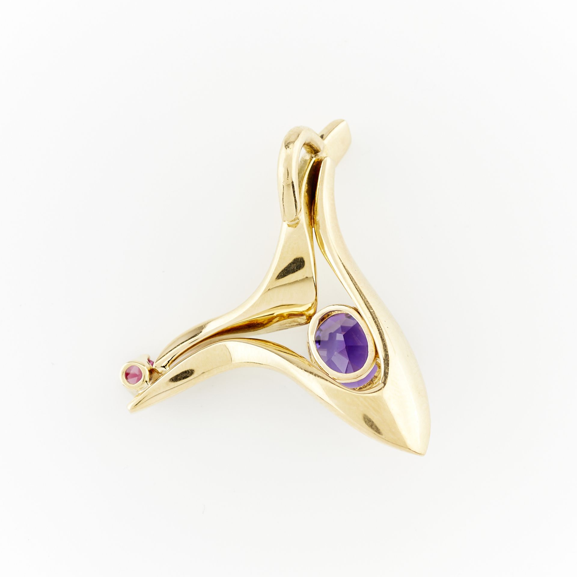 18k Gold Pendant with Amethyst & Citrine - Image 3 of 6
