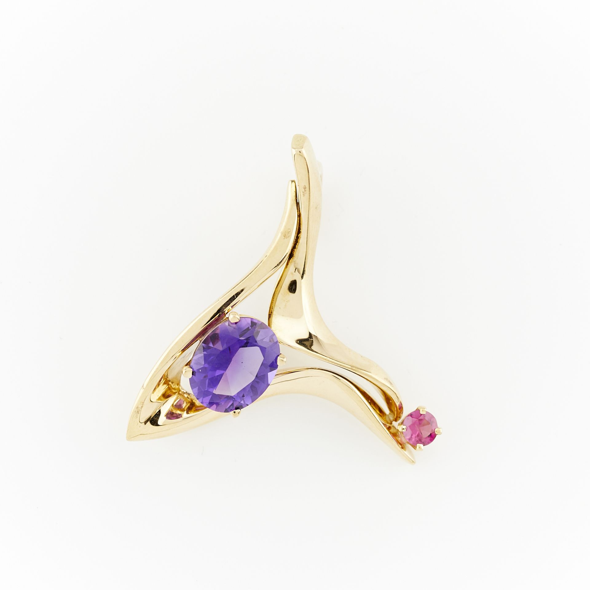 18k Gold Pendant with Amethyst & Citrine - Image 2 of 6