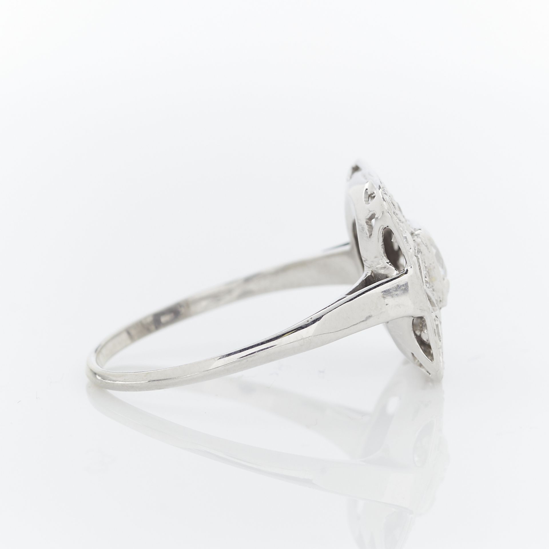 14k White Gold Art Deco Style Ring - Image 8 of 11