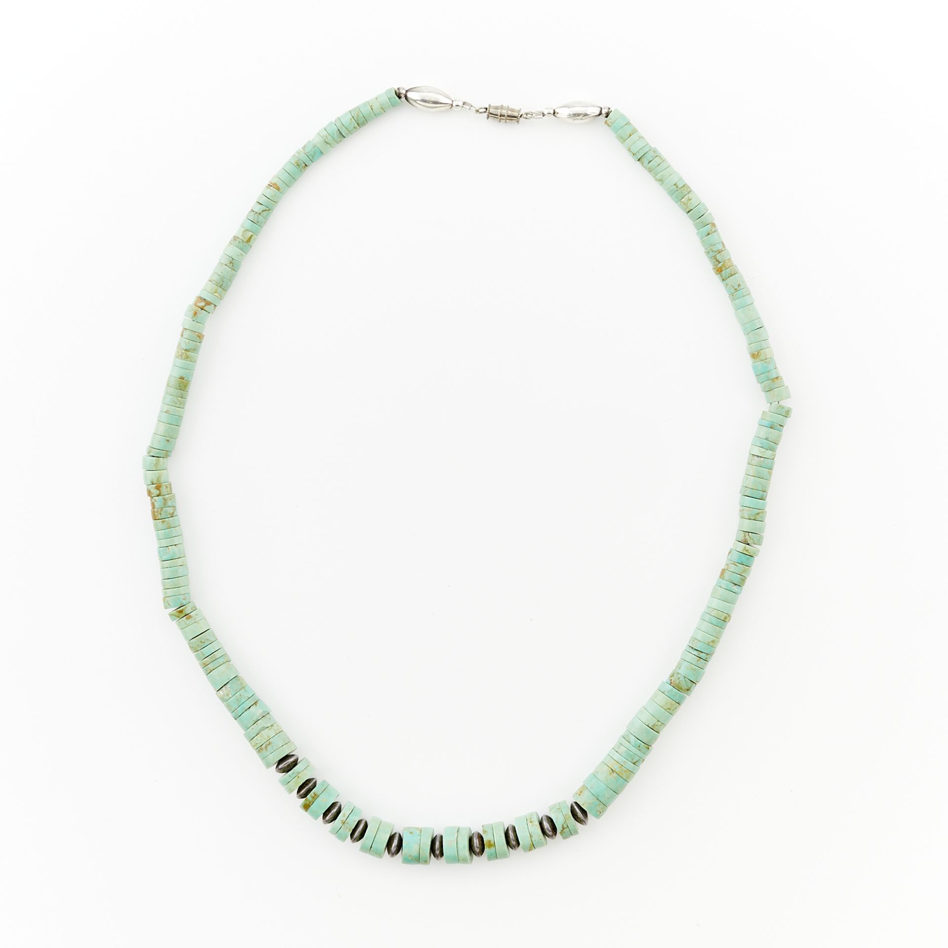 Turquoise Heishi Necklace w/ Silver Beads - Bild 4 aus 7