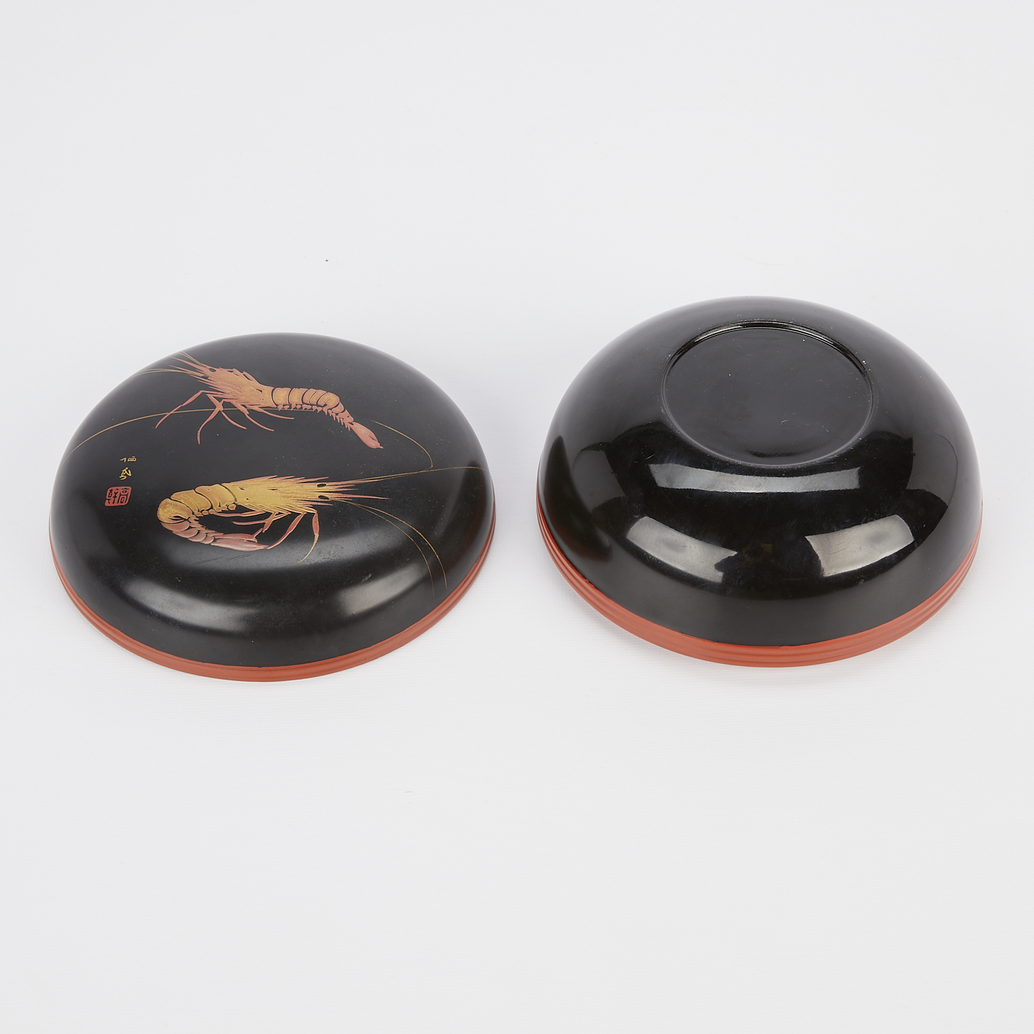 2 Japanese Lacquerware Boxes w/ Crustaceans - Image 11 of 17