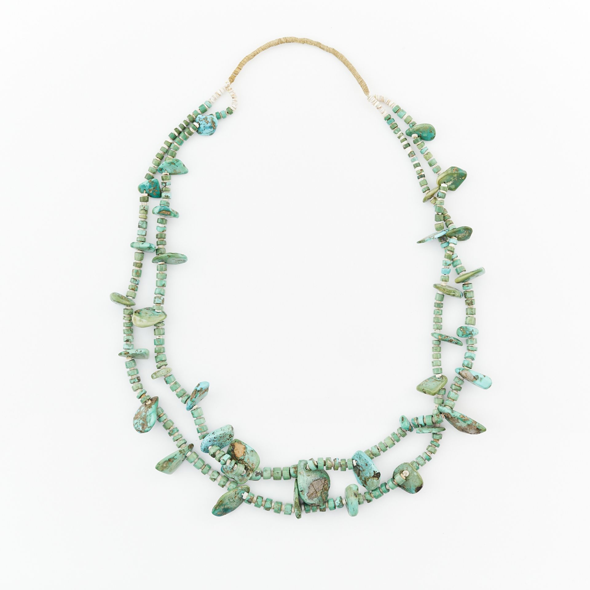 Two Strand Turquoise Heishi Necklace