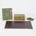 4 Pc Tiffany Studios Grape Vine Desk Set