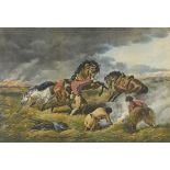 Currier & Ives "The Trappers Defence" Print 1862