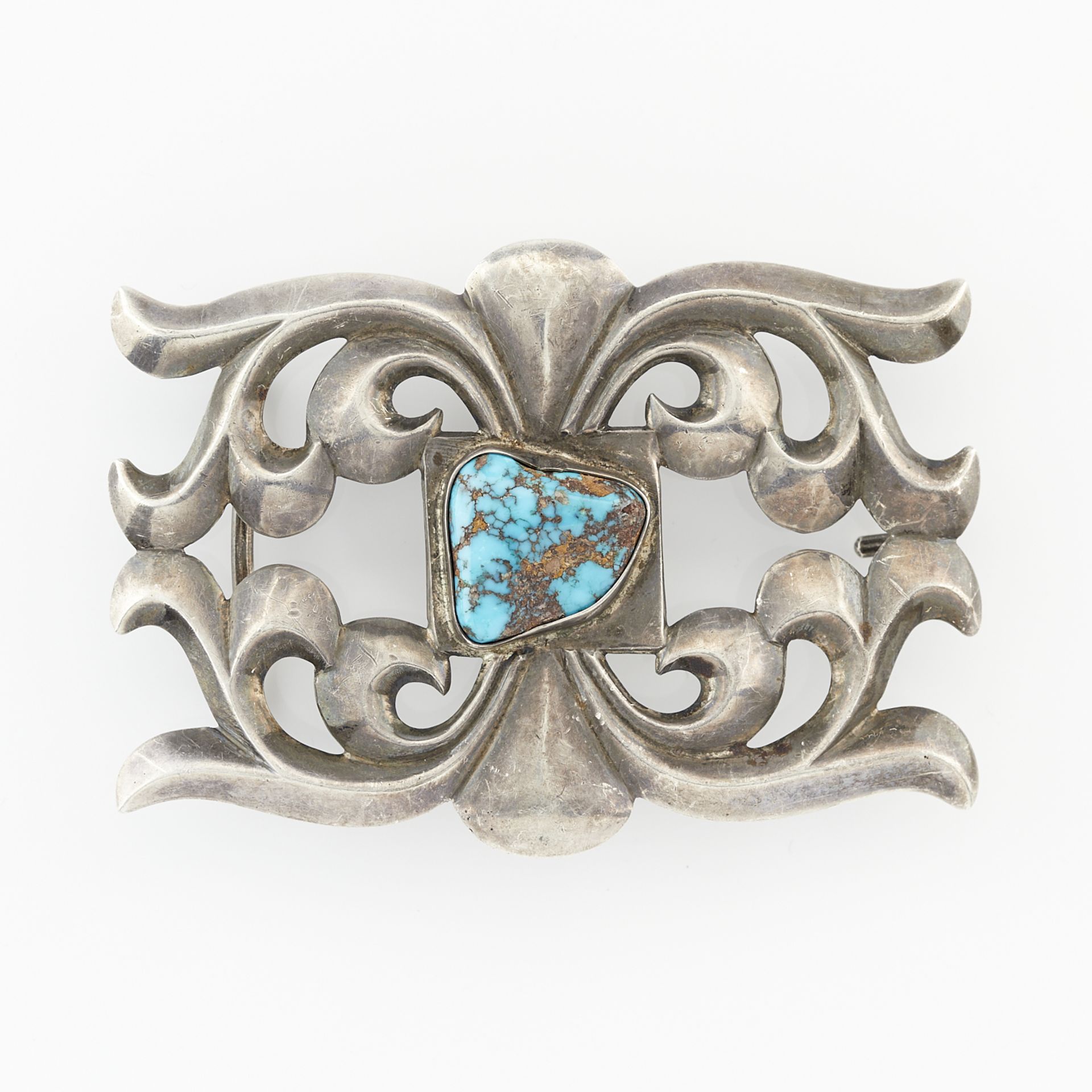 Large Sandcast Buckle w/ Turquoise