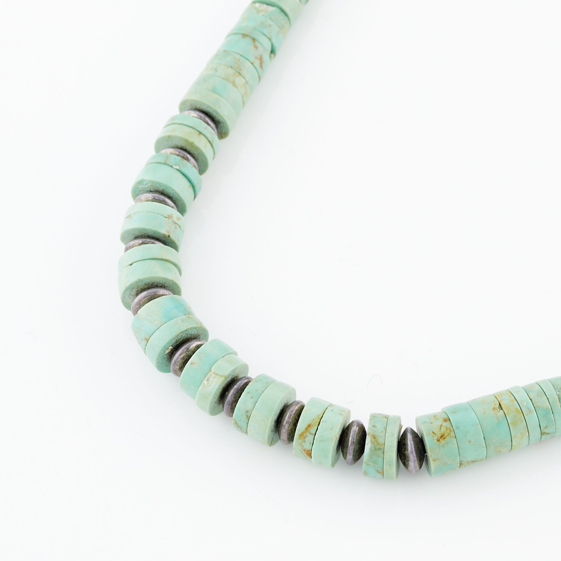 Turquoise Heishi Necklace w/ Silver Beads - Bild 5 aus 7
