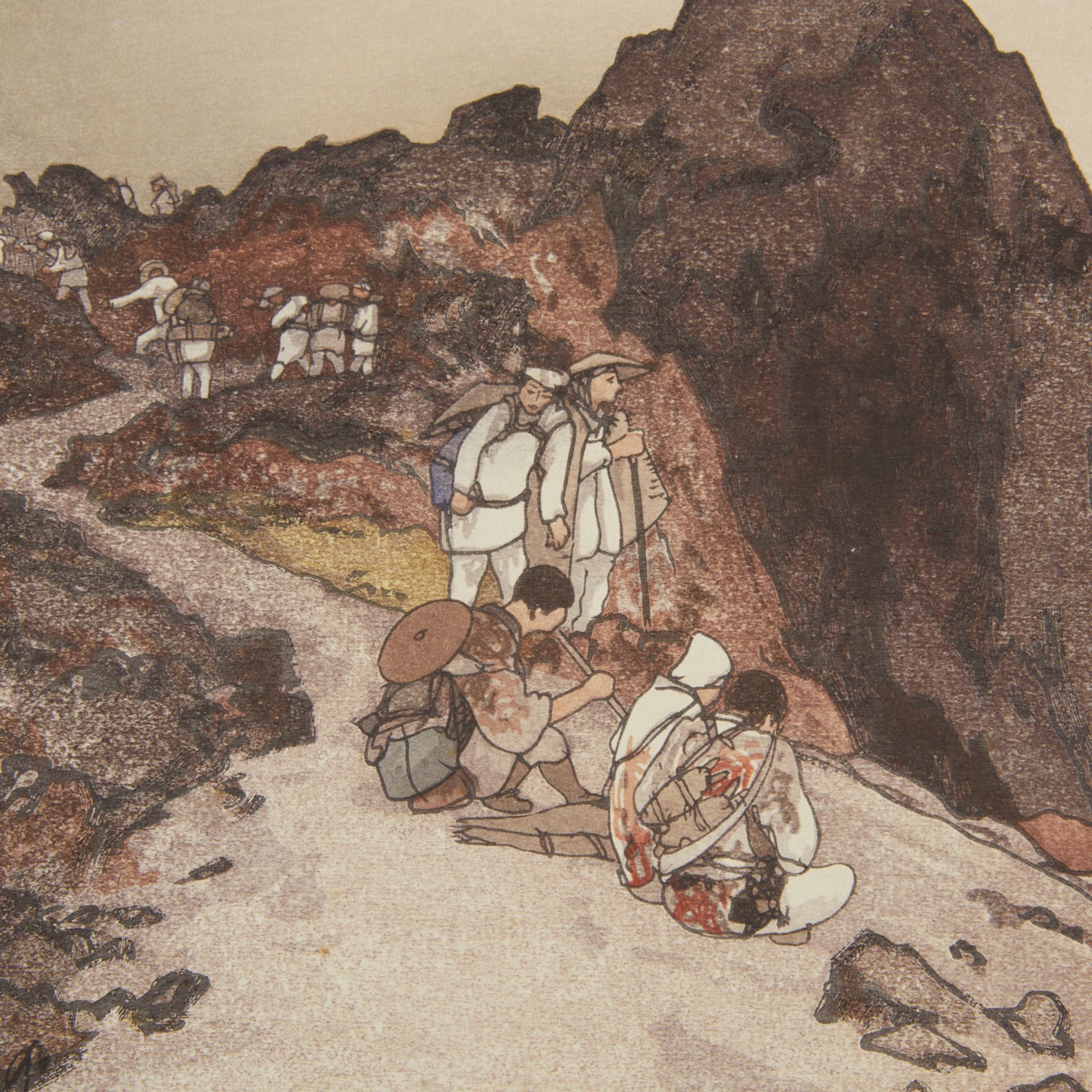 Hiroshi Yoshida "Summit of Fuji" Jizuri Print - Image 5 of 9
