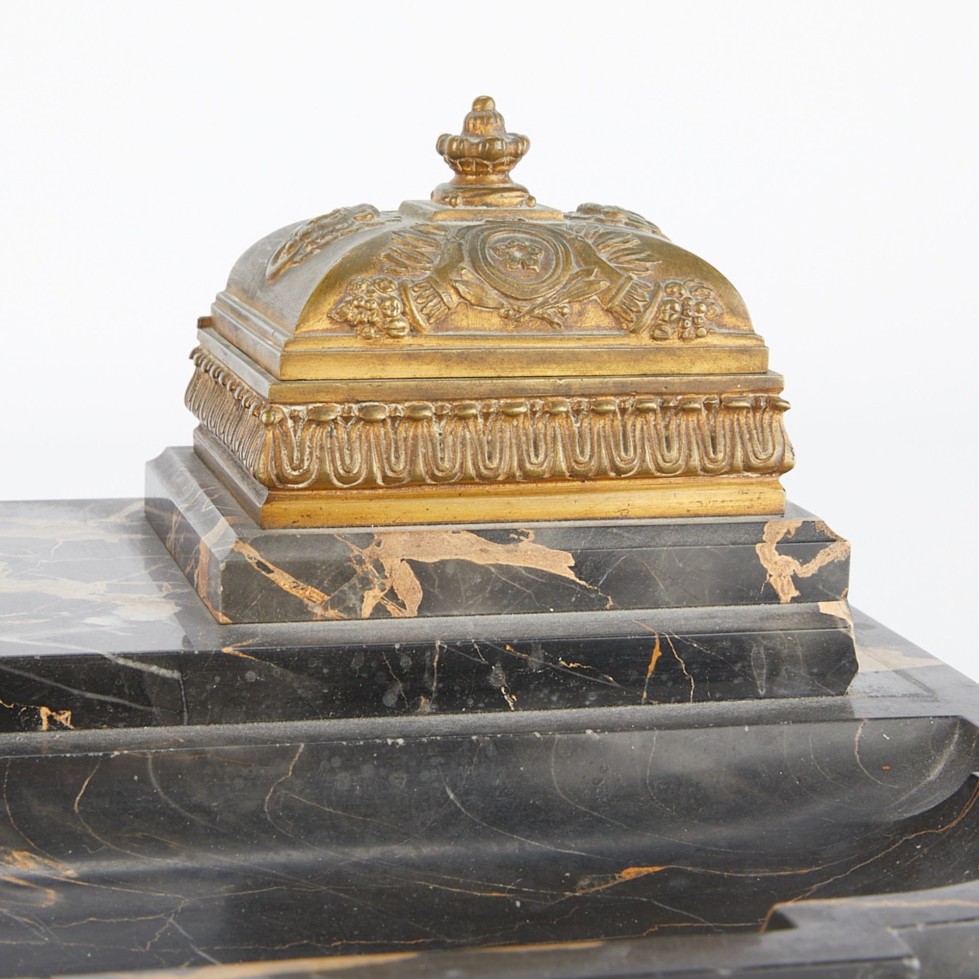 French Bronze & Marble Writing Desk Set - Image 8 of 16