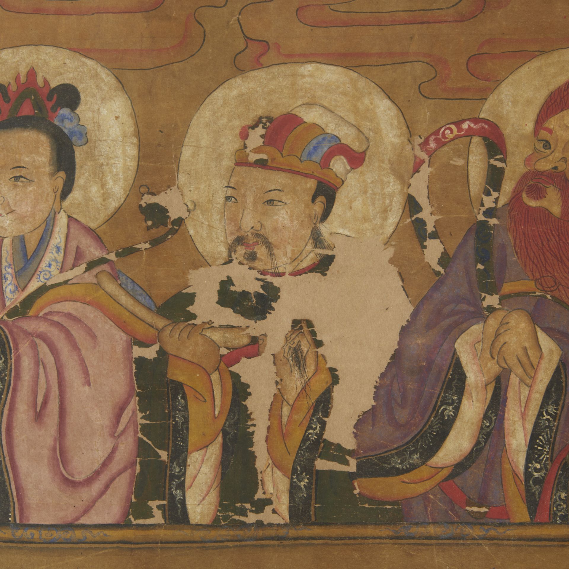 Chinese Daoist "Judge of Hell" Scroll Painting - Bild 8 aus 11