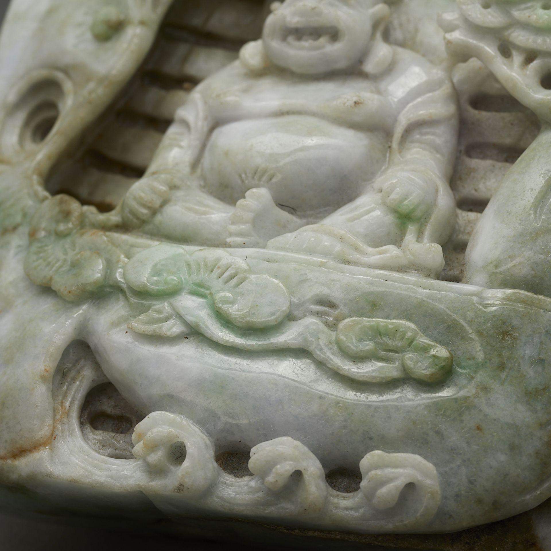 20th c. Chinese Carved Jade Buddha Figure - Bild 8 aus 12