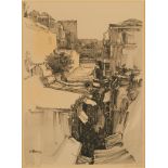 Saul Raskin "David Streets" Jerusalem Lithograph