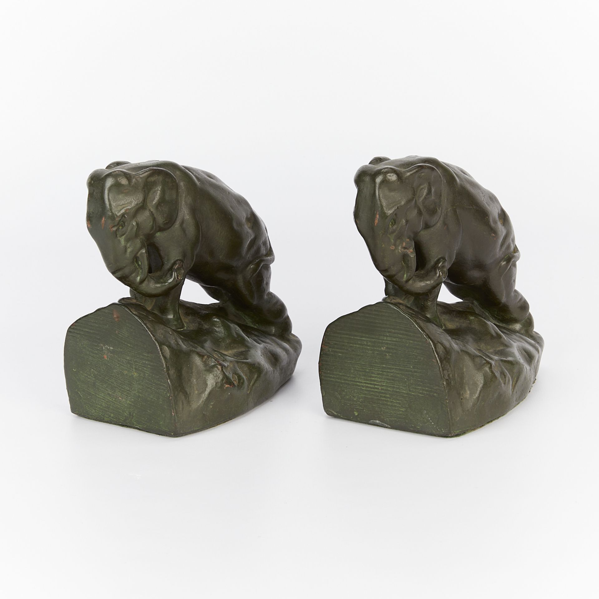 Pair of Bronze or Copper Elephant Bookends - Image 2 of 11