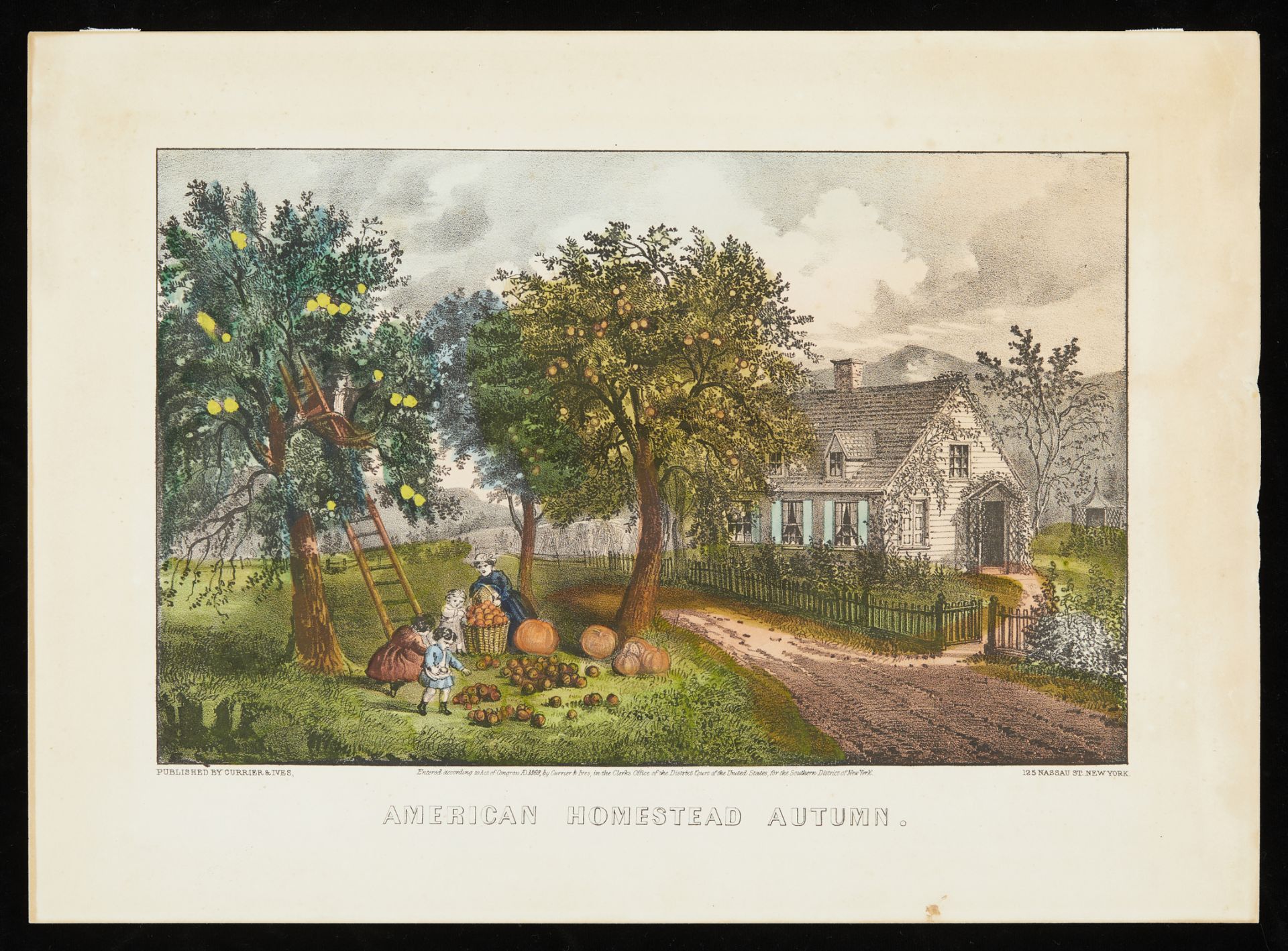 Currier & Ives "American Homestead Autumn" 1869 - Image 3 of 8