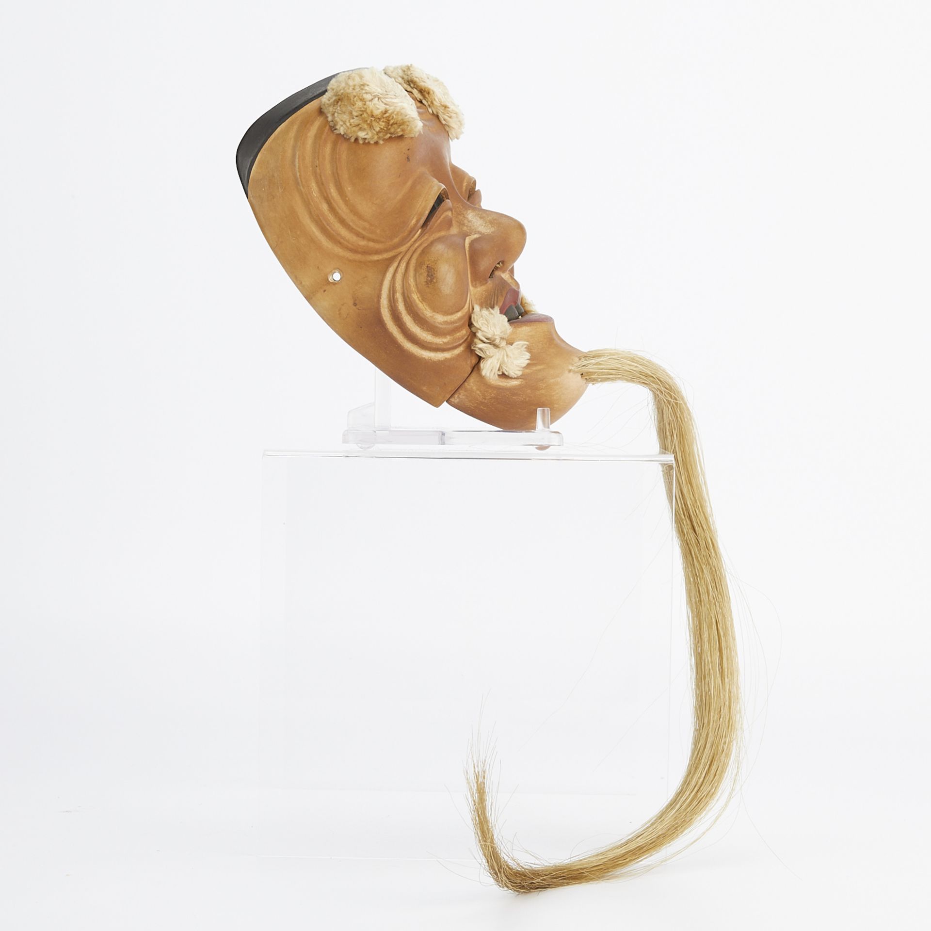 Kano Tessai Carved Wood Noh Mask - Bild 4 aus 15