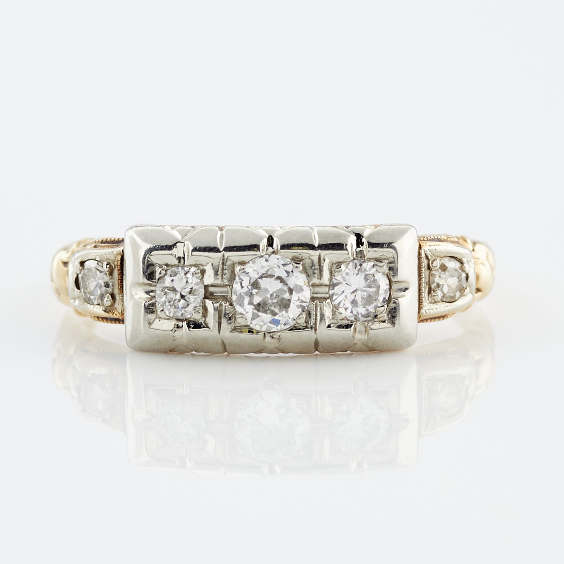 2 14k Gold Art Deco Style Diamond Rings - Image 12 of 17