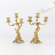 Pr Small Louis XV Style Bronze Candelabra