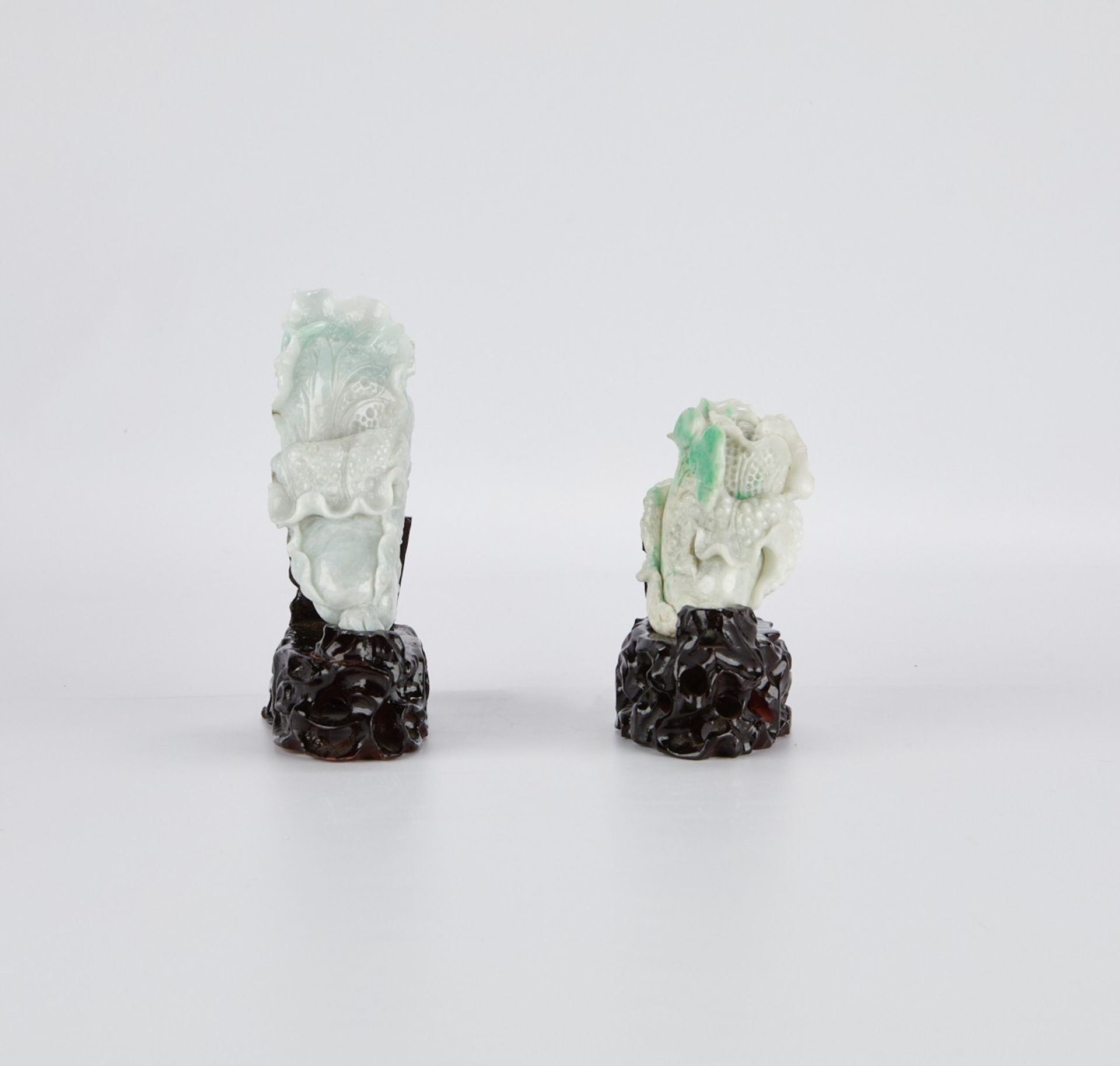 2 Fine Chinese Carved Jade Cabbages - Image 5 of 11