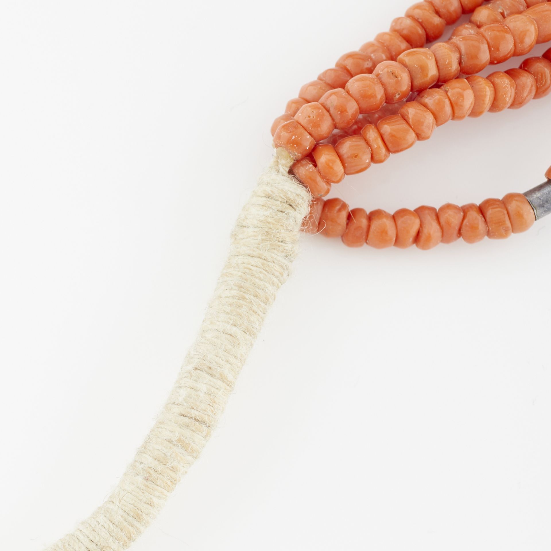 Five Strand Coral Heishi Necklace - Image 7 of 7