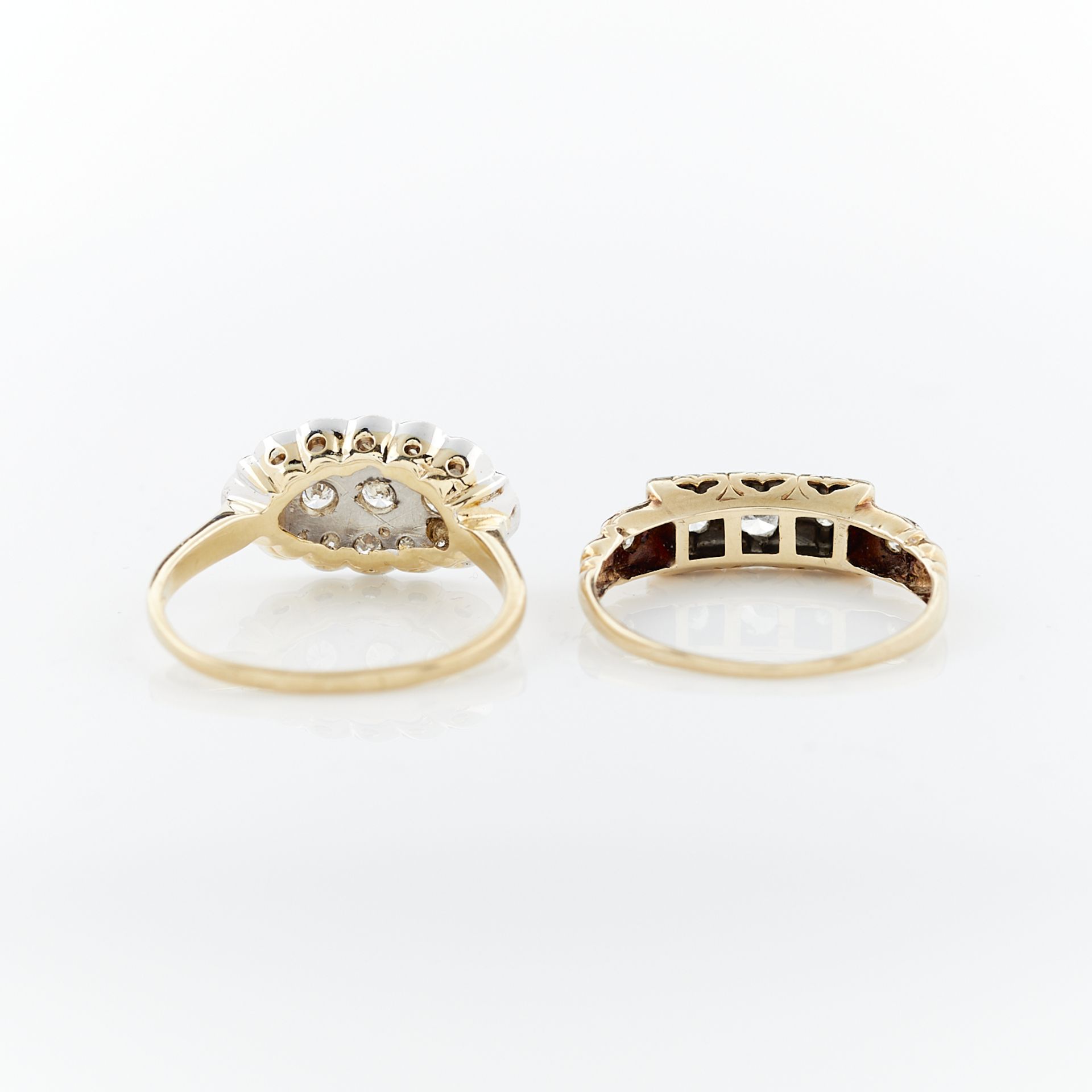 2 14k Gold Art Deco Style Diamond Rings - Image 9 of 17
