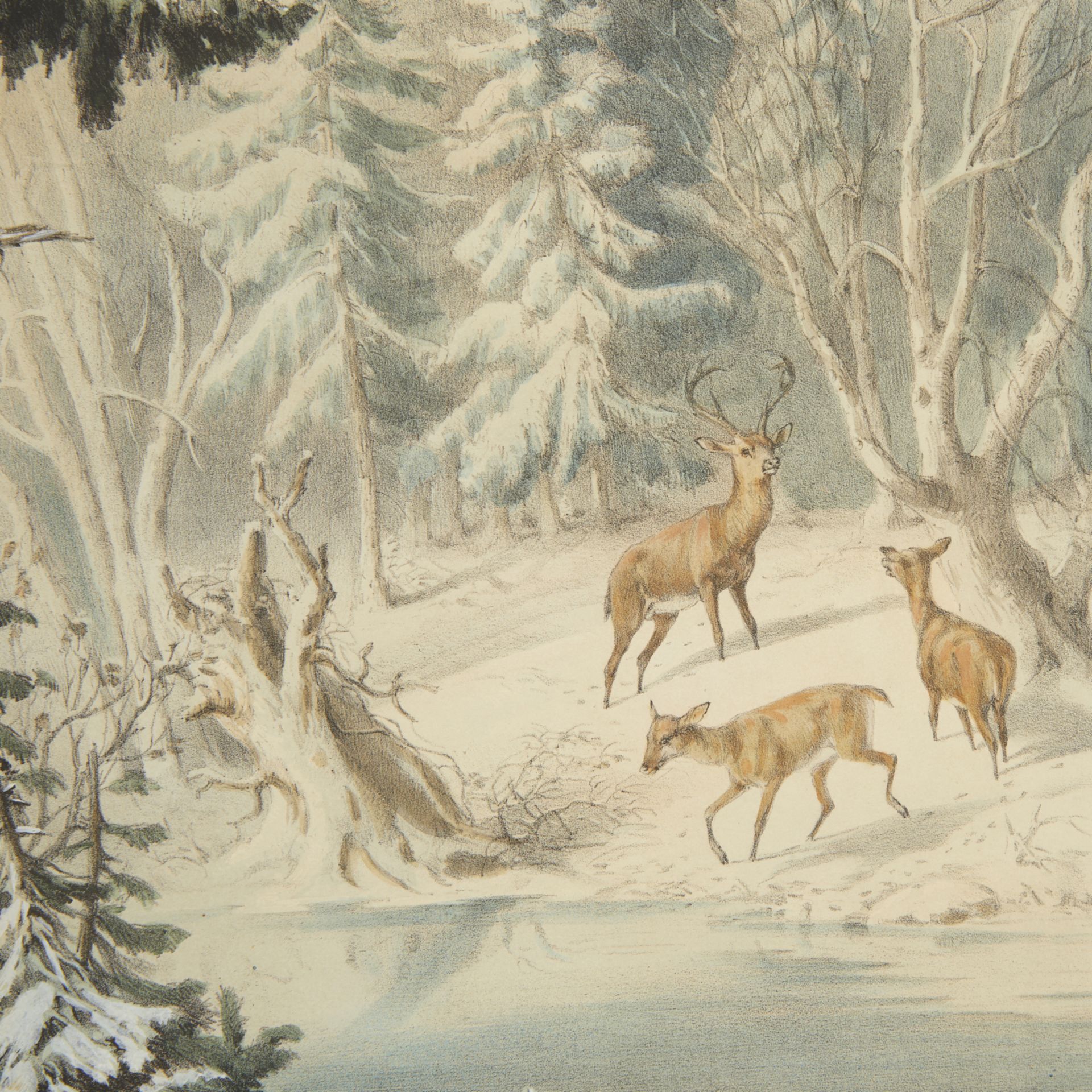 Currier & Ives "Am. Winter Sports: Deer Shooting" - Image 7 of 8