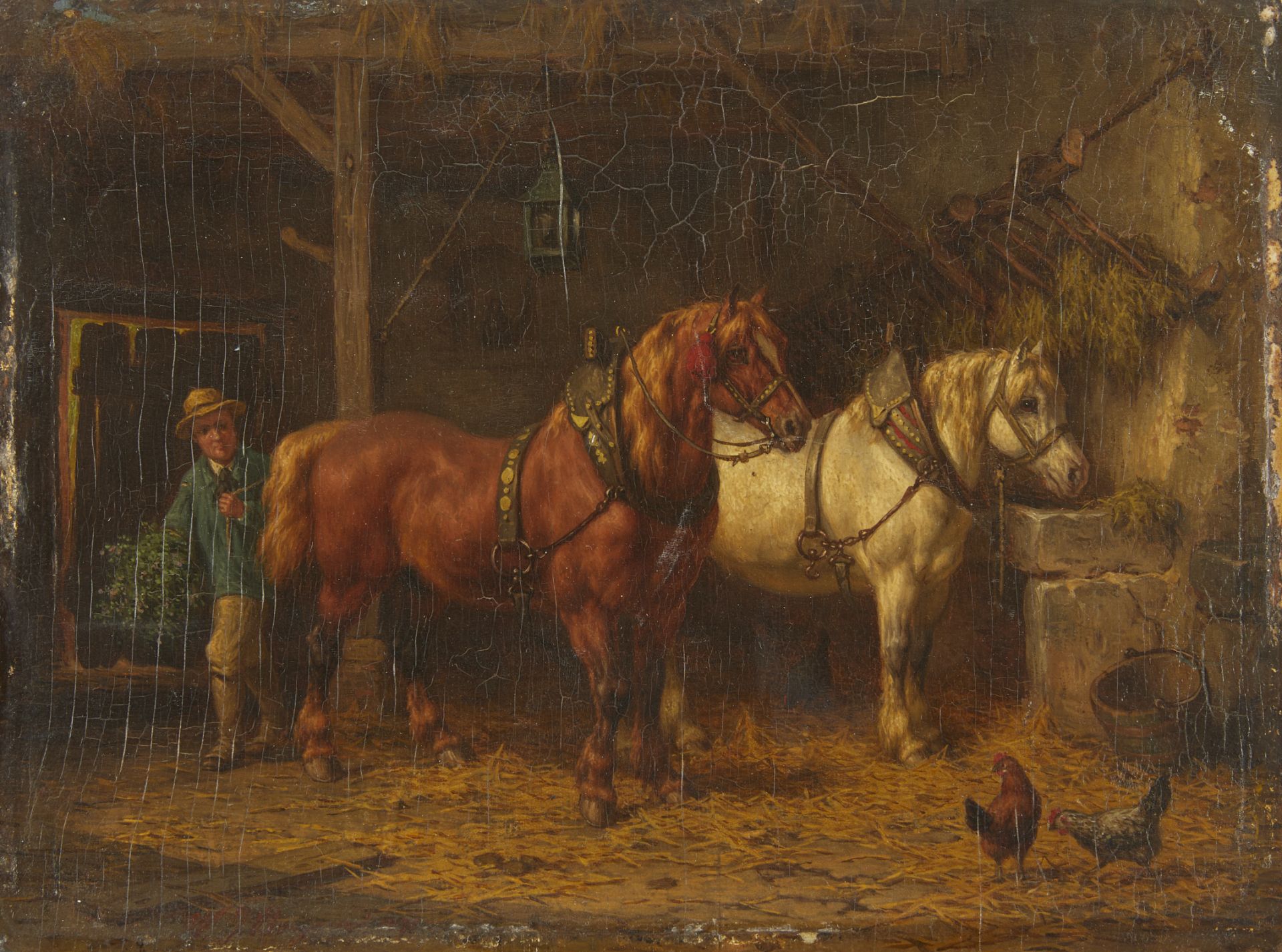 Attributed W.J. Boogaard Equestrian Painting - Image 3 of 10