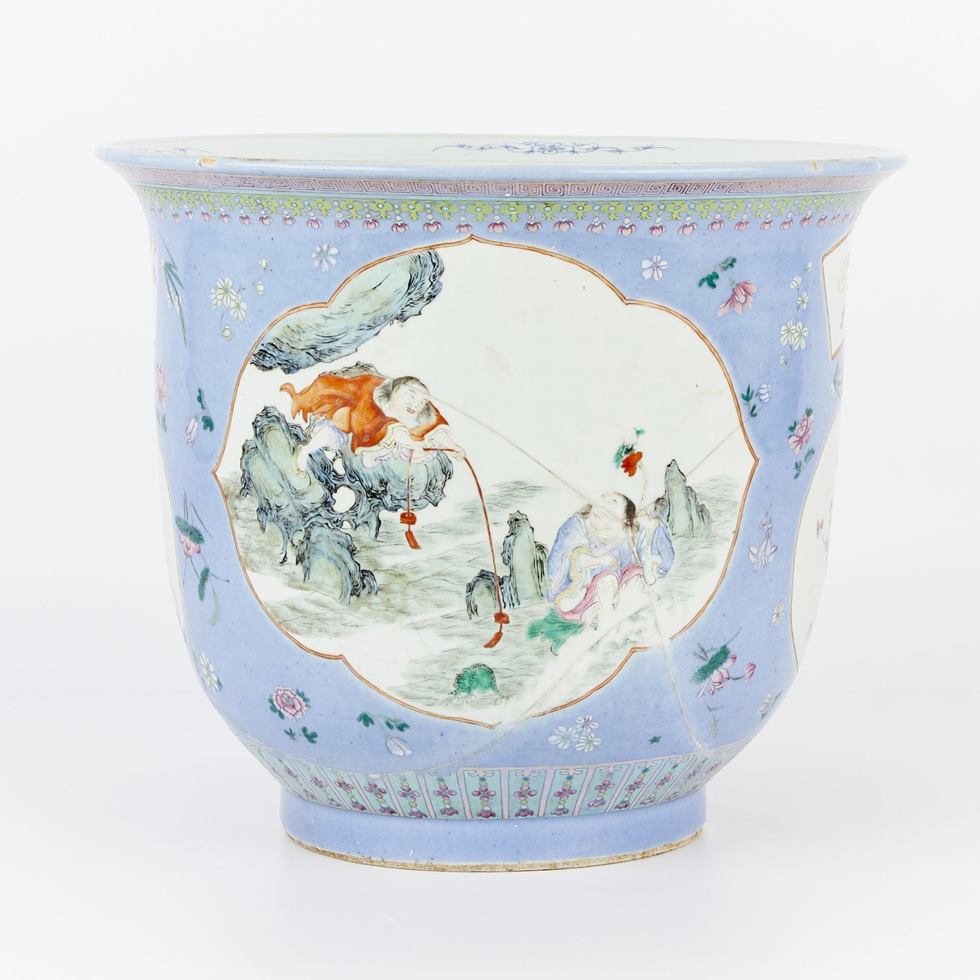 19th c. Chinese Famille Rose Porcelain Planter - Bild 3 aus 14
