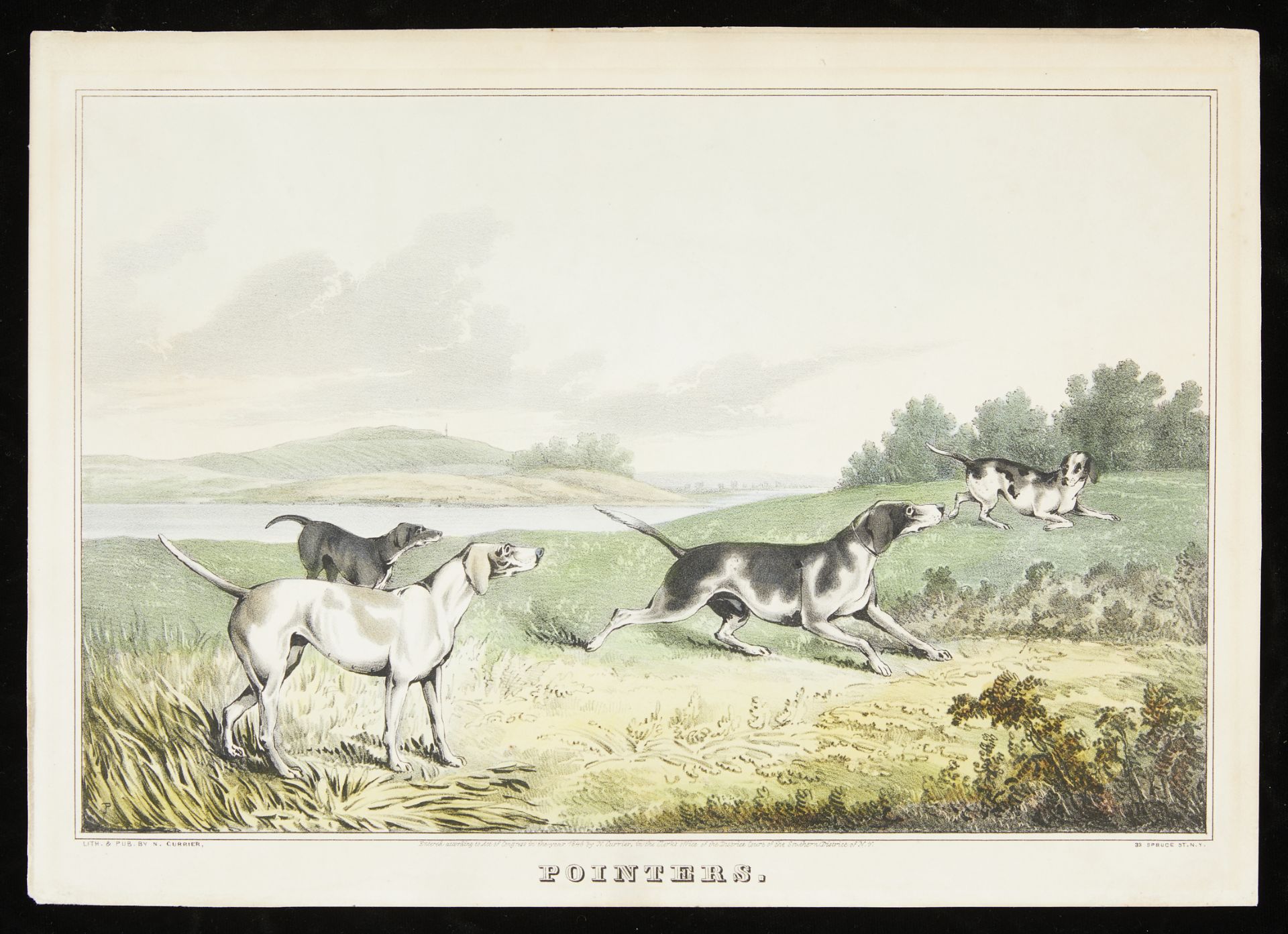 Currier & Ives "Pointers" Print 1846 - Bild 3 aus 8