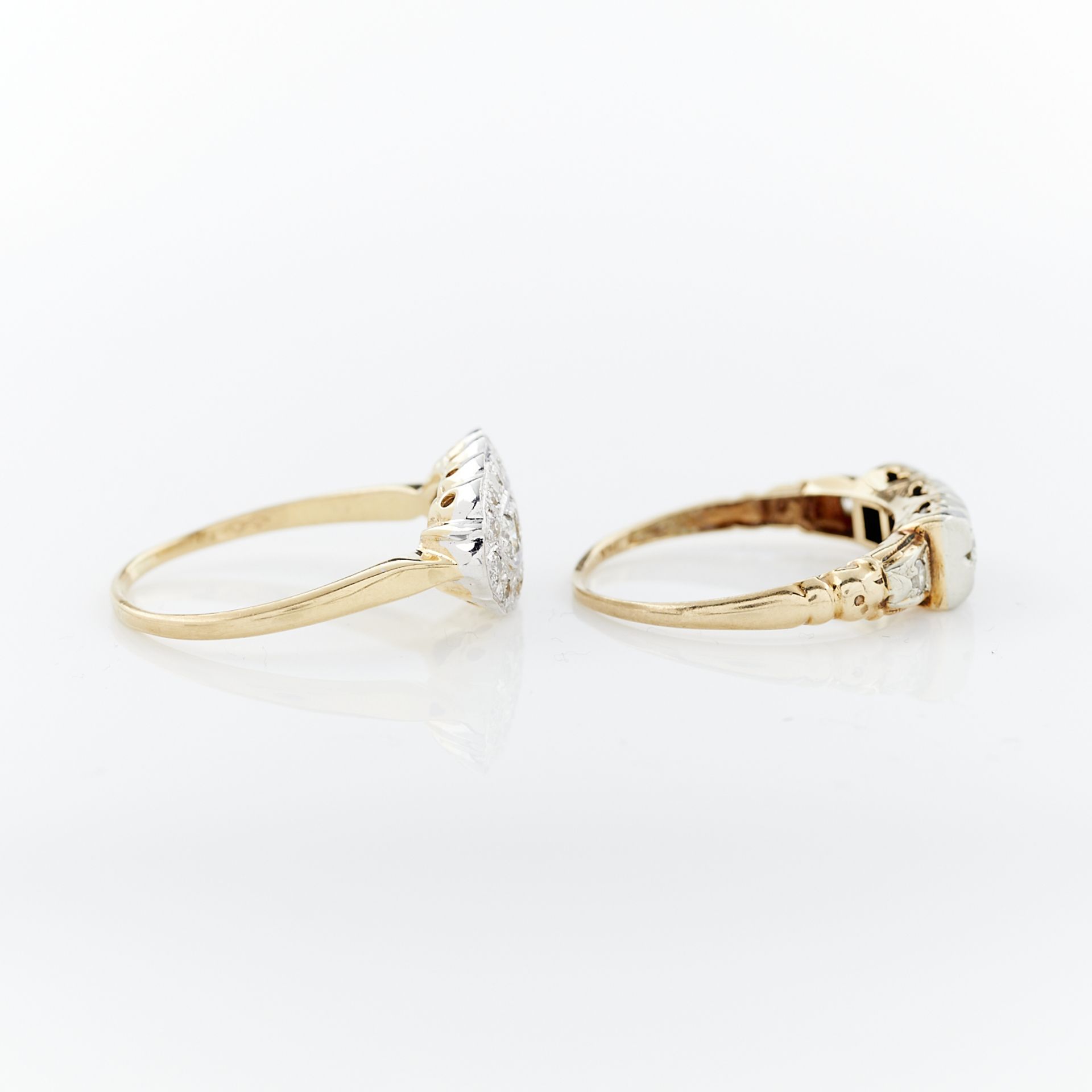 2 14k Gold Art Deco Style Diamond Rings - Image 10 of 17