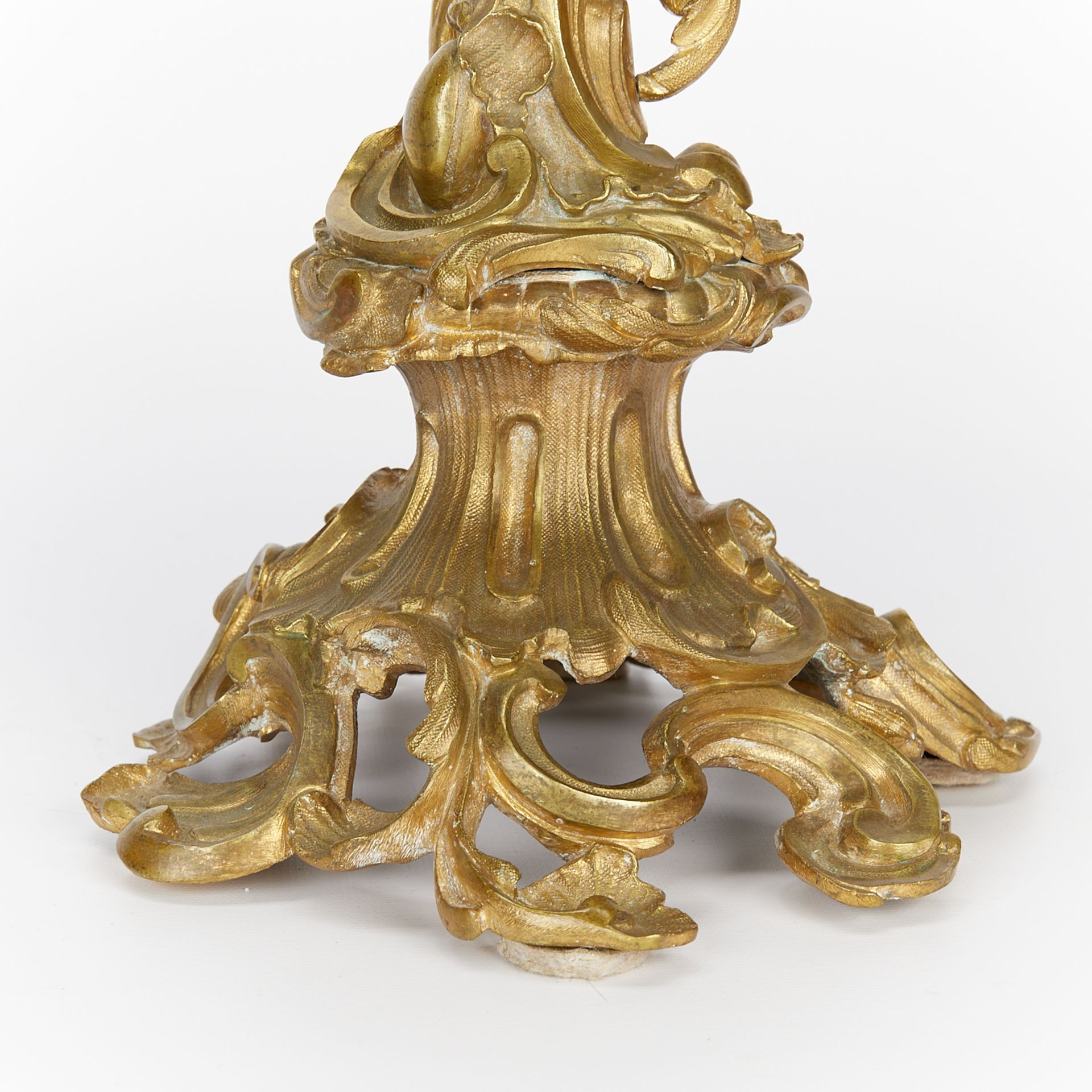 Pr of Large Gilt Bronze Baroque Revival Candelabra - Bild 12 aus 14