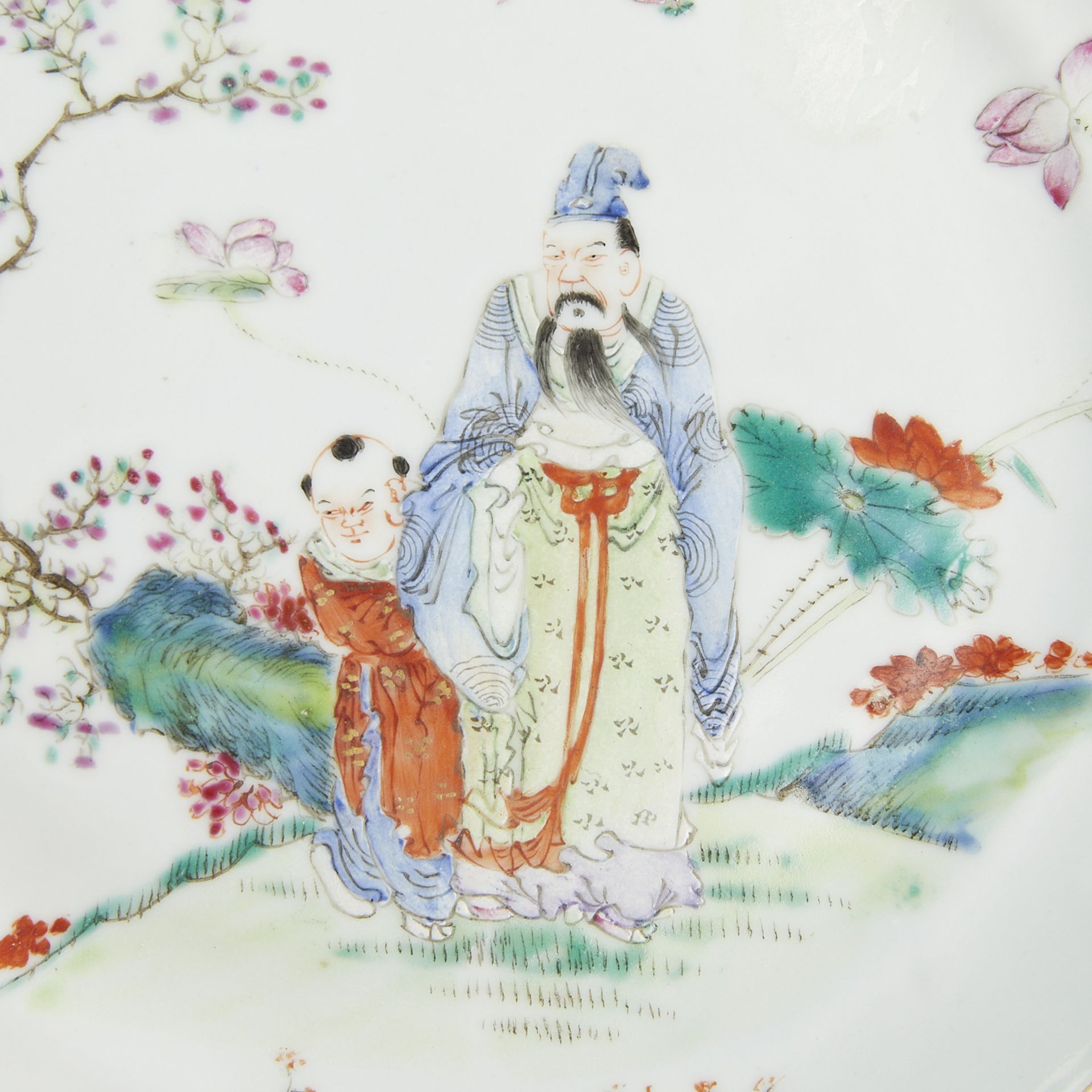 Chinese 19th/20th c. Famille Rose Porcelain Plate - Bild 2 aus 6