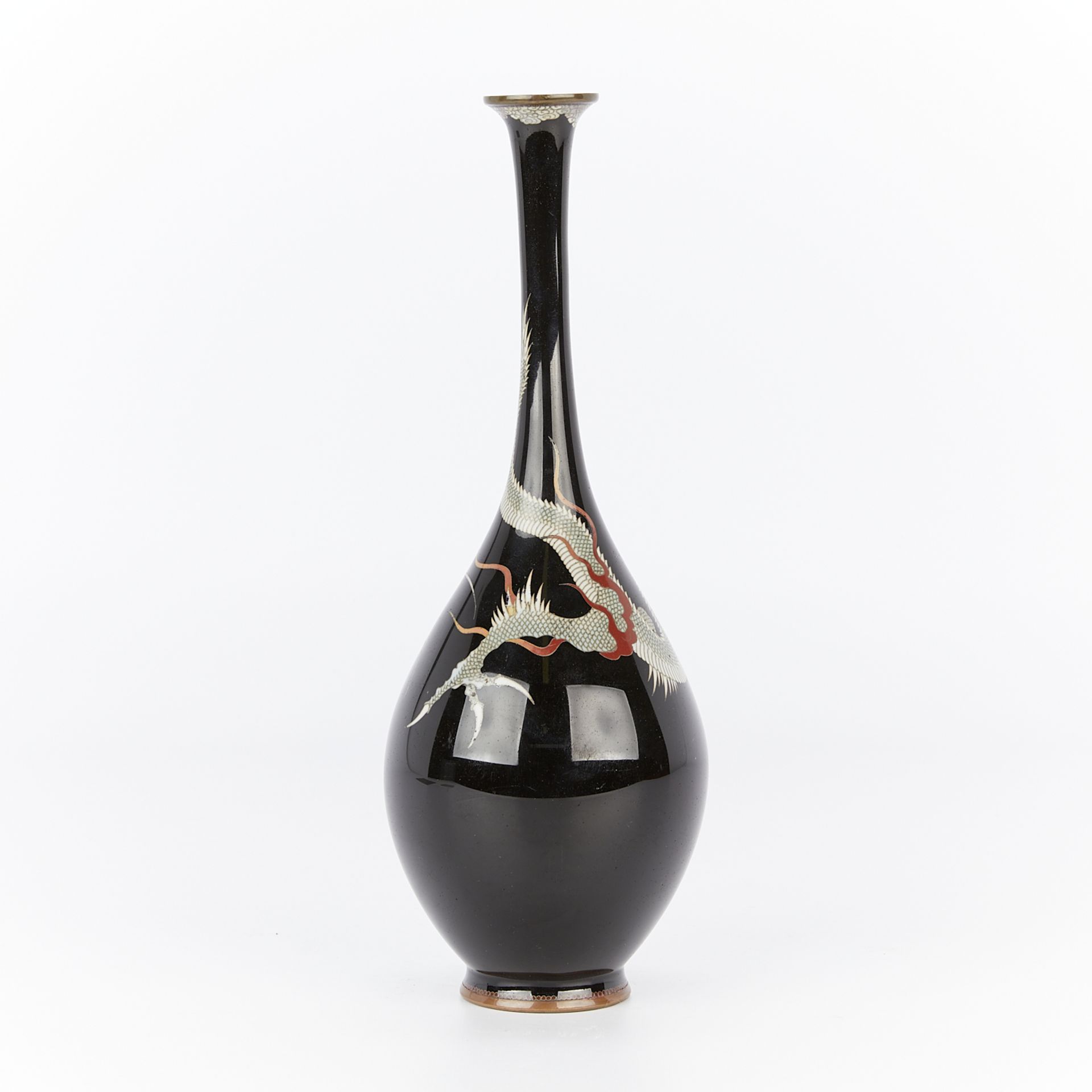Antique Japanese Cloisonne Dragon Vase - Image 4 of 10