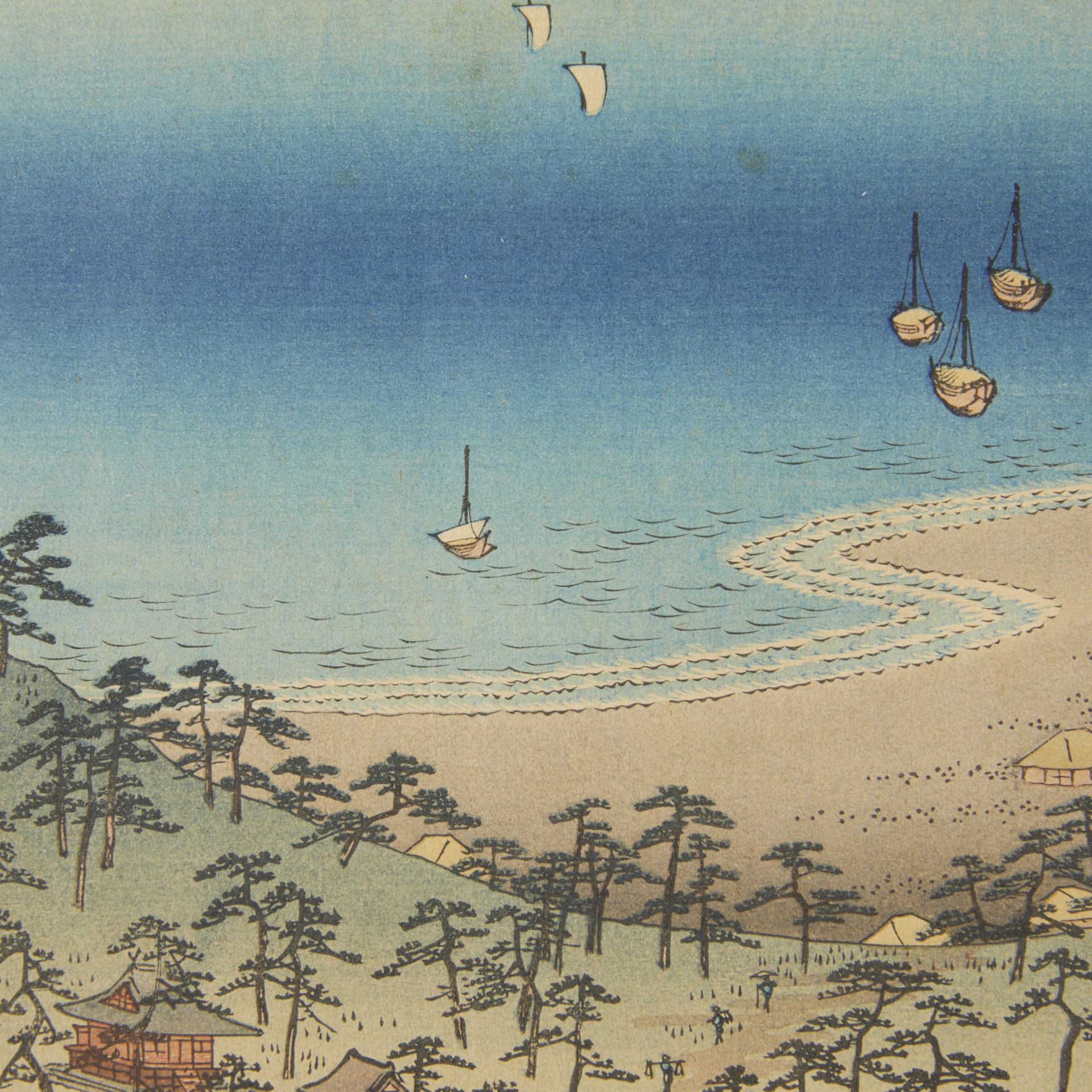 Utagawa Hiroshige "Izumi Beach" Woodblock Print - Image 5 of 7