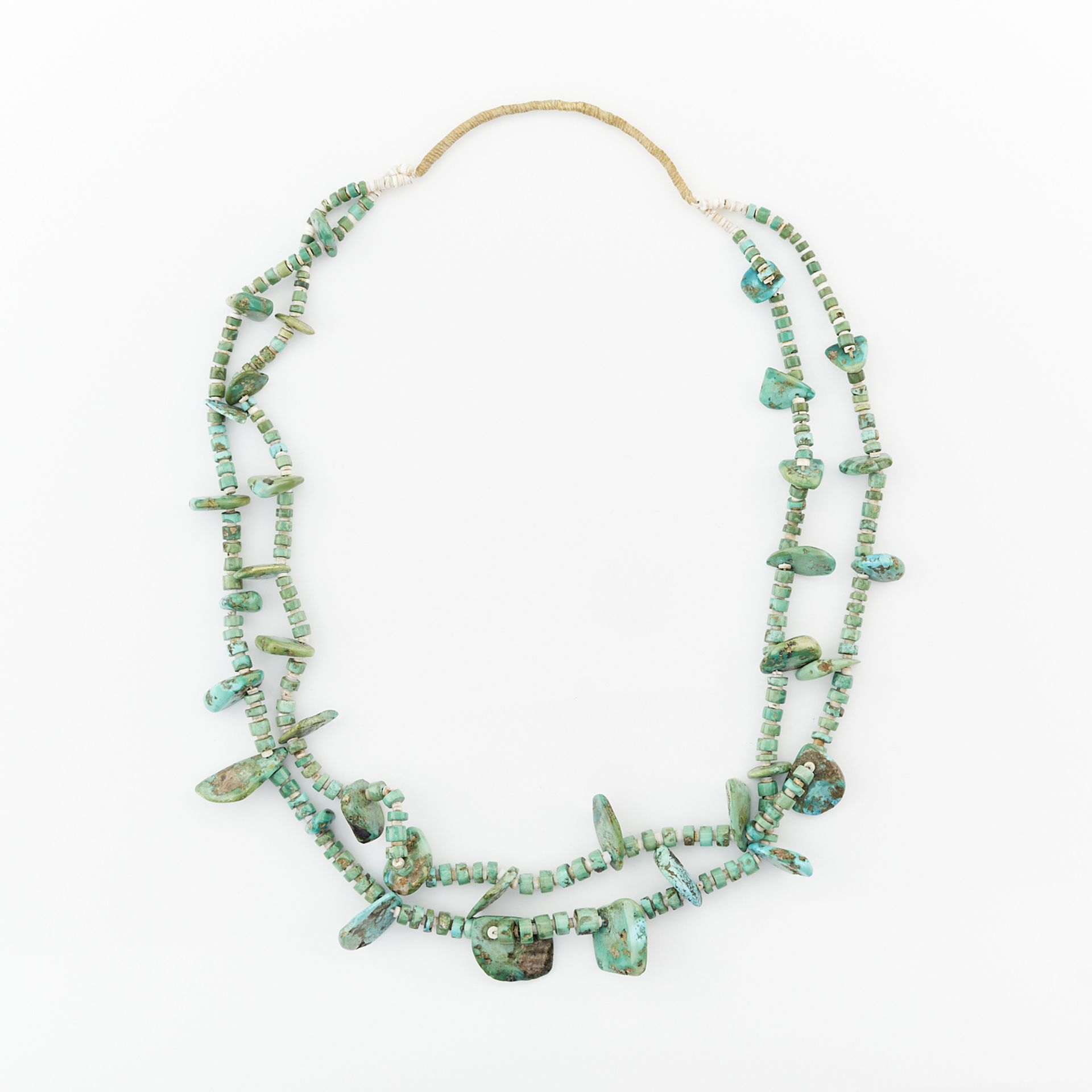 Two Strand Turquoise Heishi Necklace - Image 4 of 6